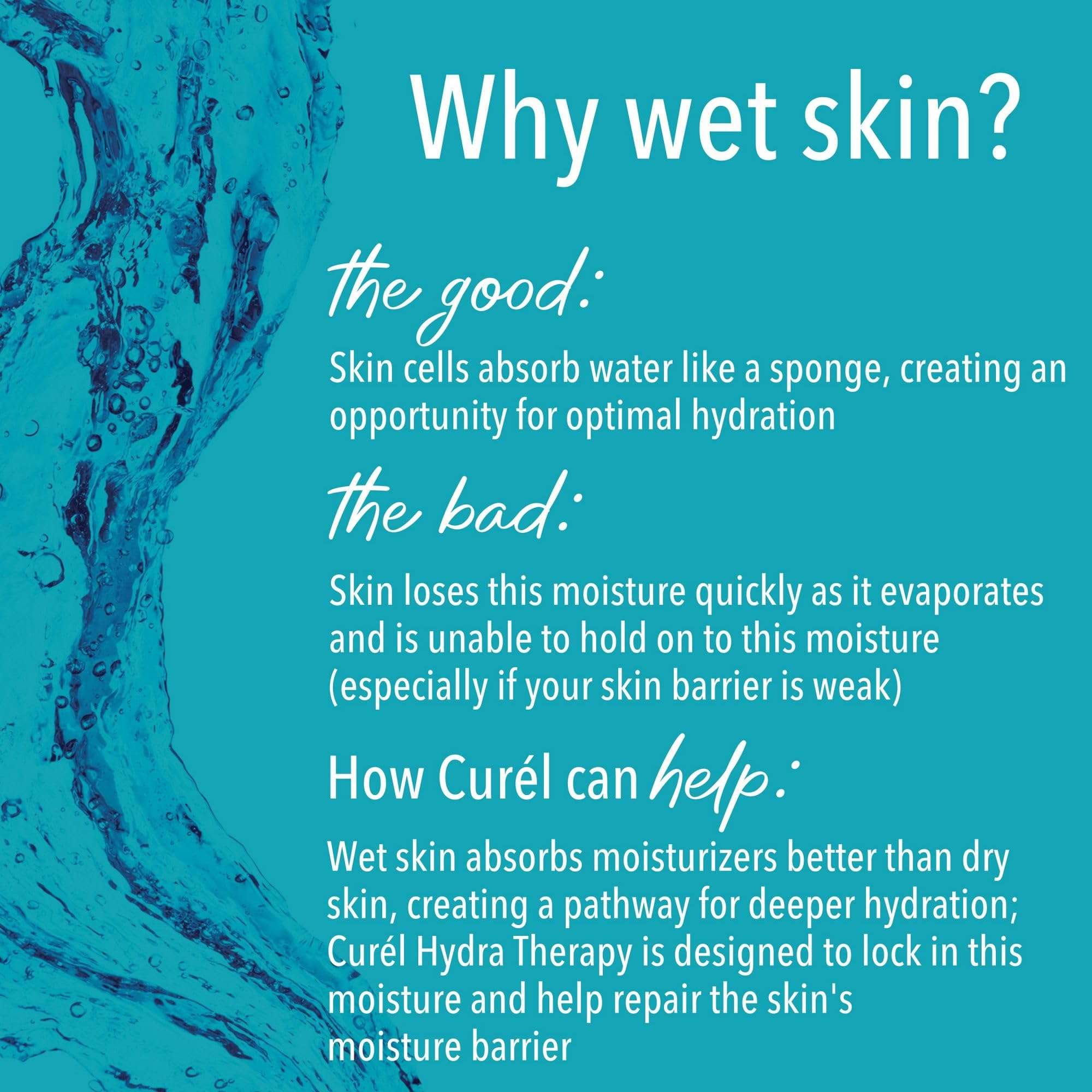 Curel Hydra Therapy Itch Defense Wet Skin Lotion 12 oz bottle, moisturizing skin with soothing ingredients for dry, itchy skin.