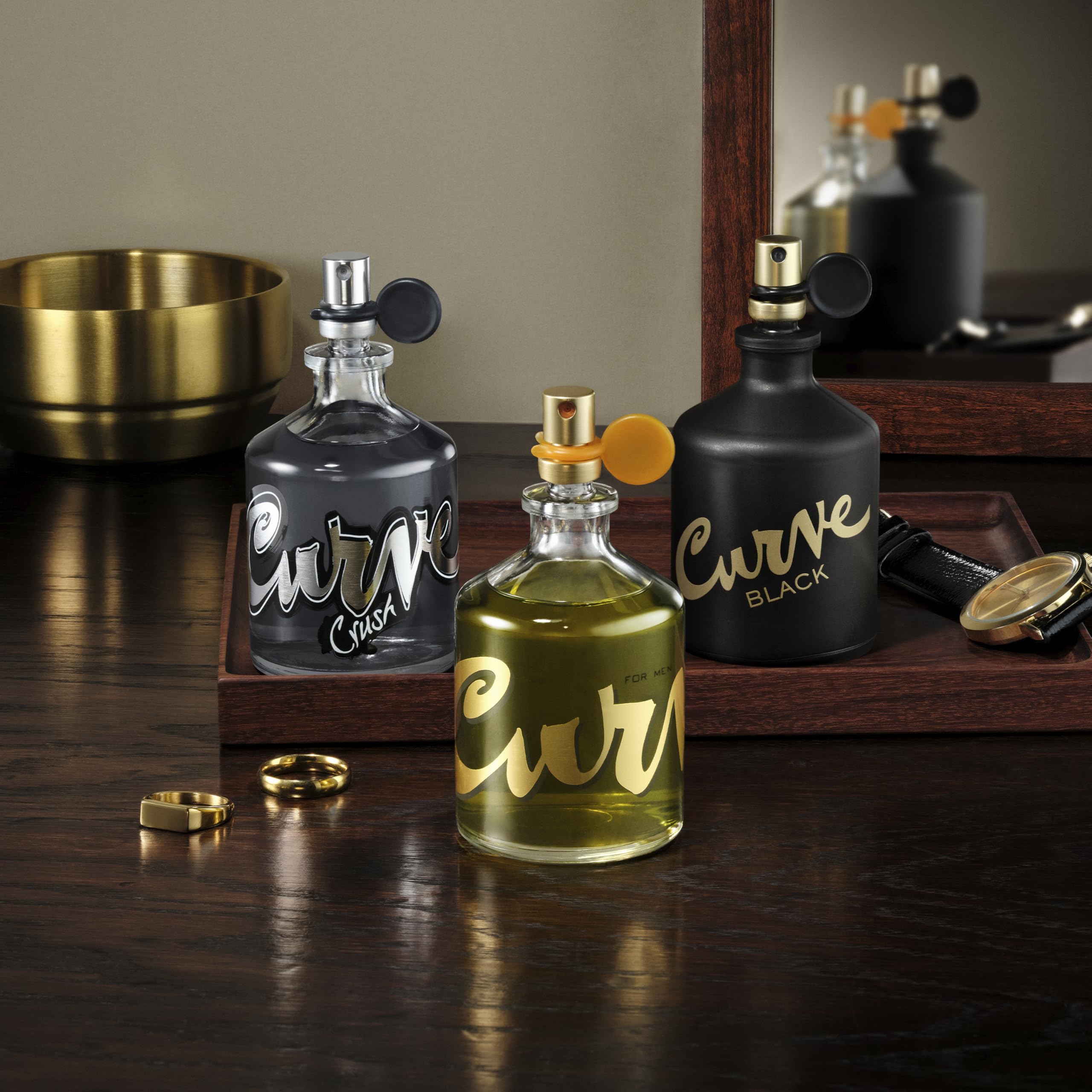 Curve for Men Cologne Spray 4.2 fl oz with spicy woody scent, shown in a sleek bottle, designed for personal fragrance.
