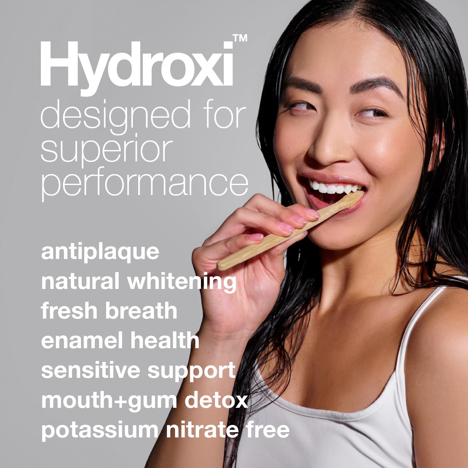Davids Hydroxi n-HA fluoride-free toothpaste in a 4oz tube, designed for natural tooth cleaning and oral health.