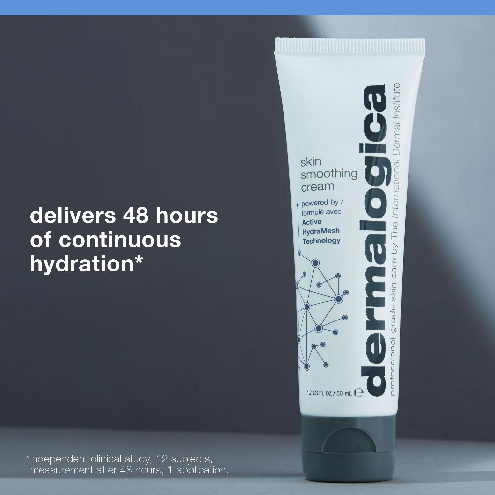 Dermalogica Skin Smoothing Cream, 3.4oz, hydrating skincare product with smooth, moisturized skin appearance.