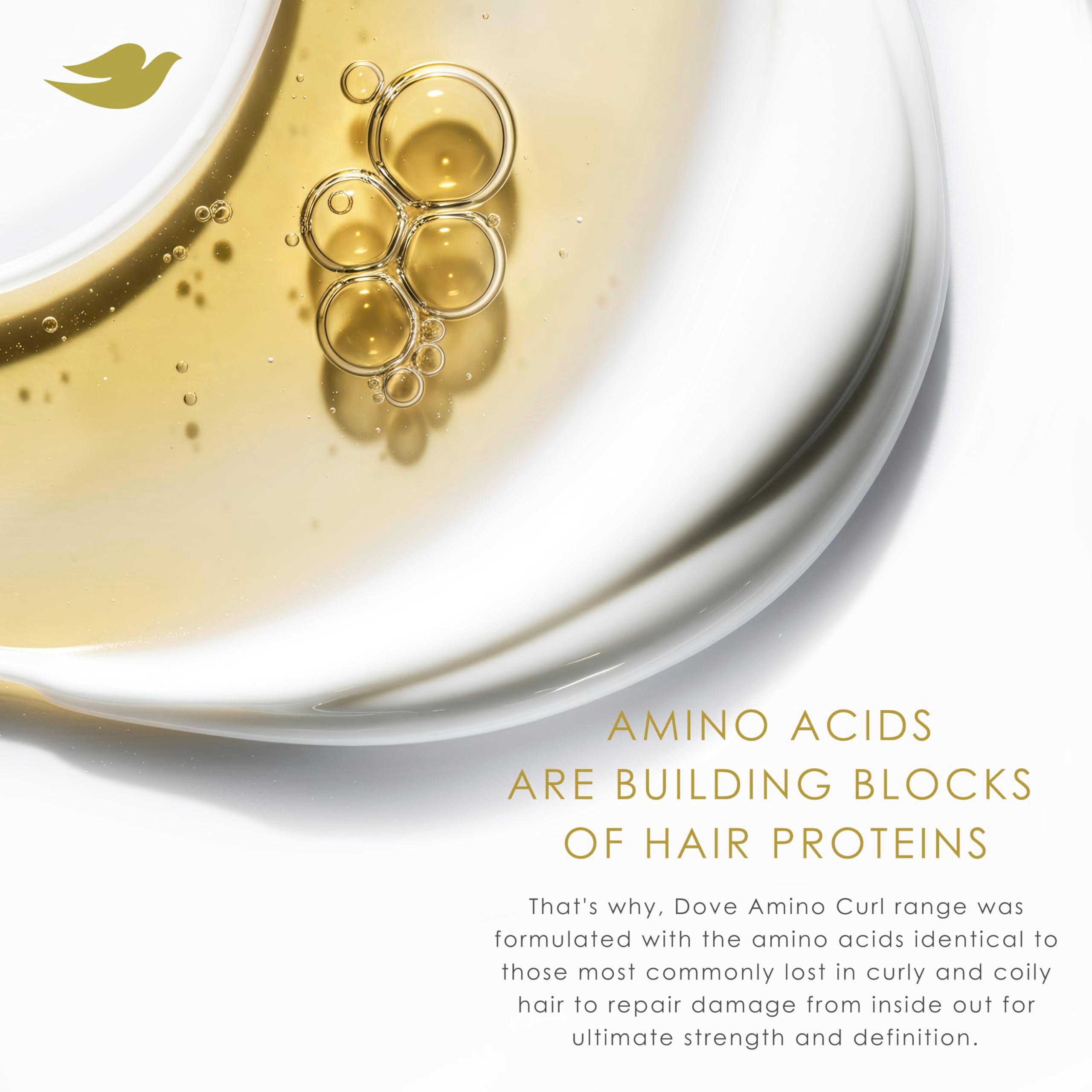 Dove Amino Curl Regimen 4-pack for curly and coily hair, featuring hair care products with nourishing formulas.