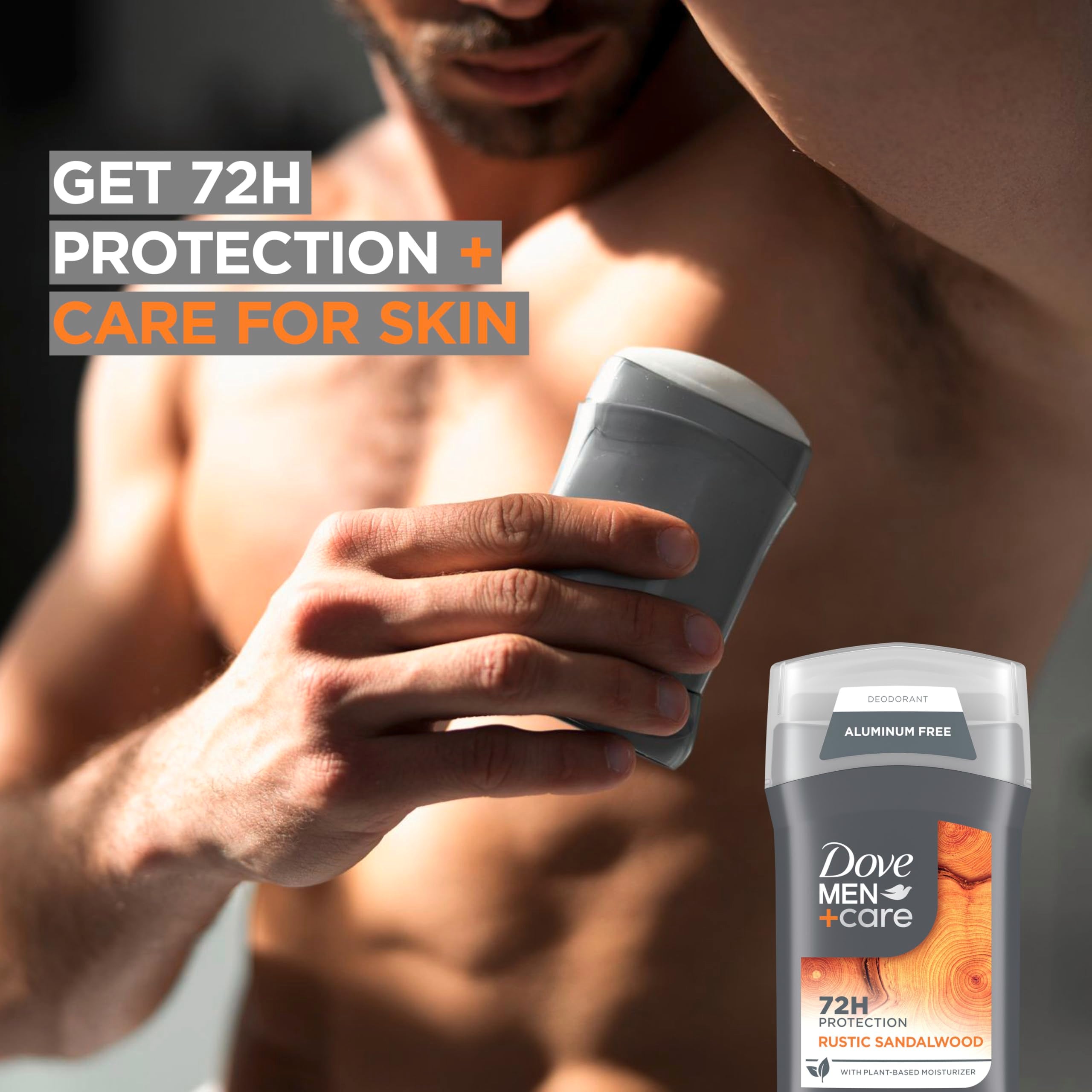 Dove Men+Care aluminum-free deodorant 3-pack with 3oz sticks, natural scent, designed for men's body odor protection