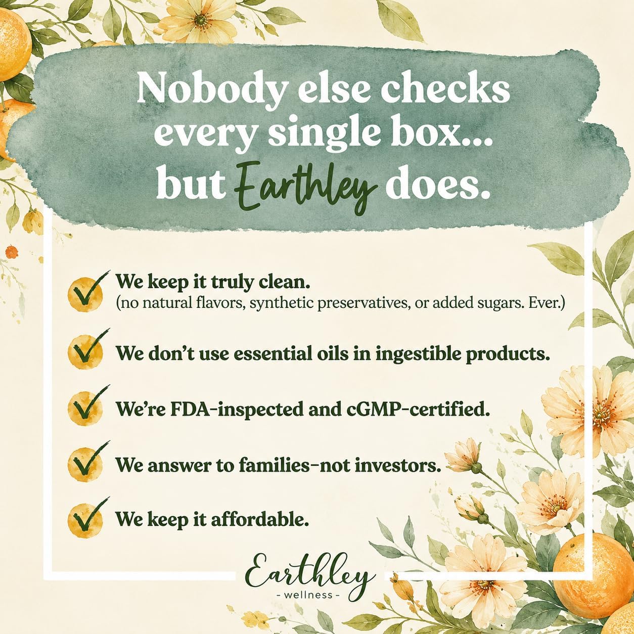 Earthley Wellness Teeth Tamer organic herbal supplement for teething relief, showing the product packaging and label.