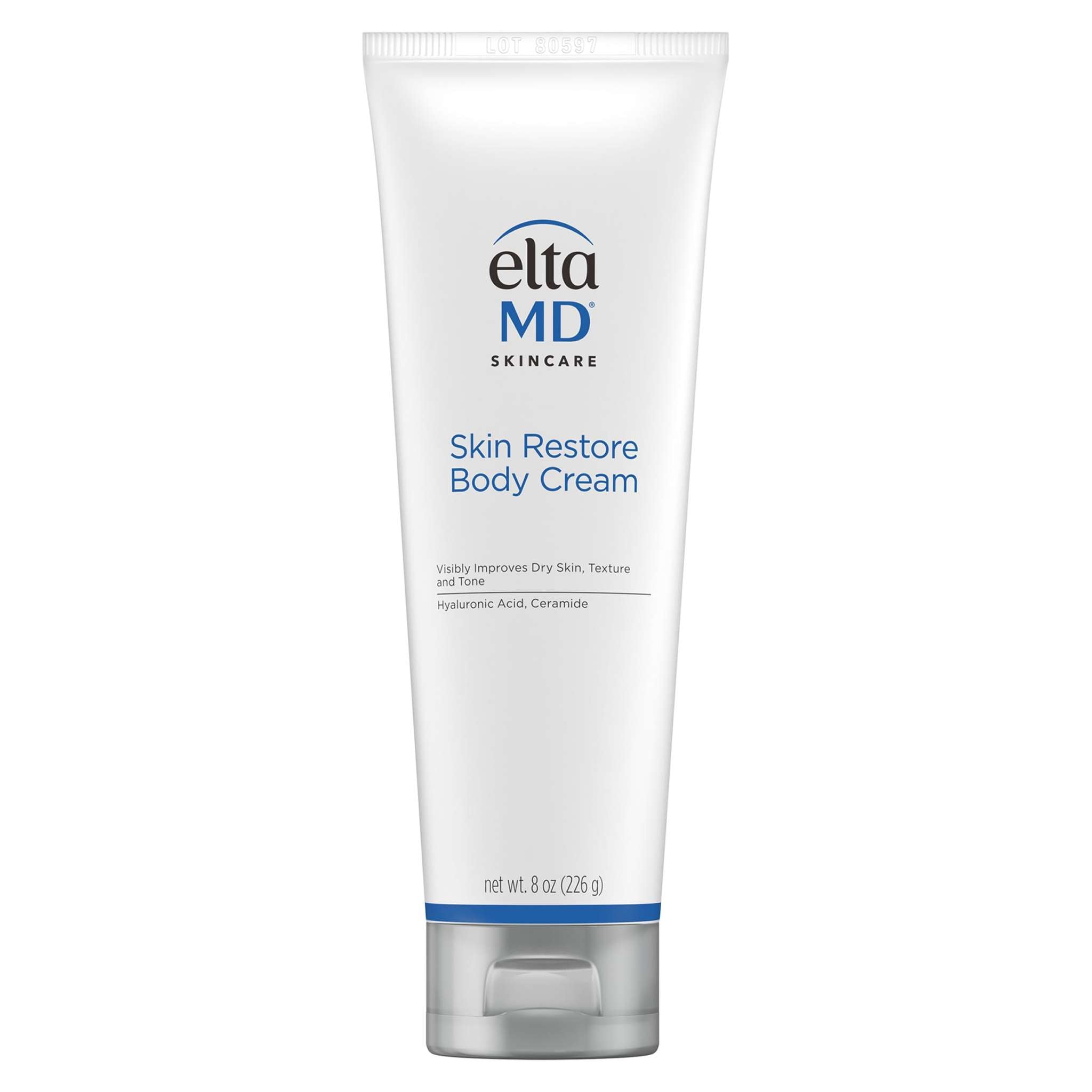 EltaMD Skin Restore Body Cream with Hyaluronic Acid in 8oz jar, moisturizing and nourishing for smooth, hydrated skin