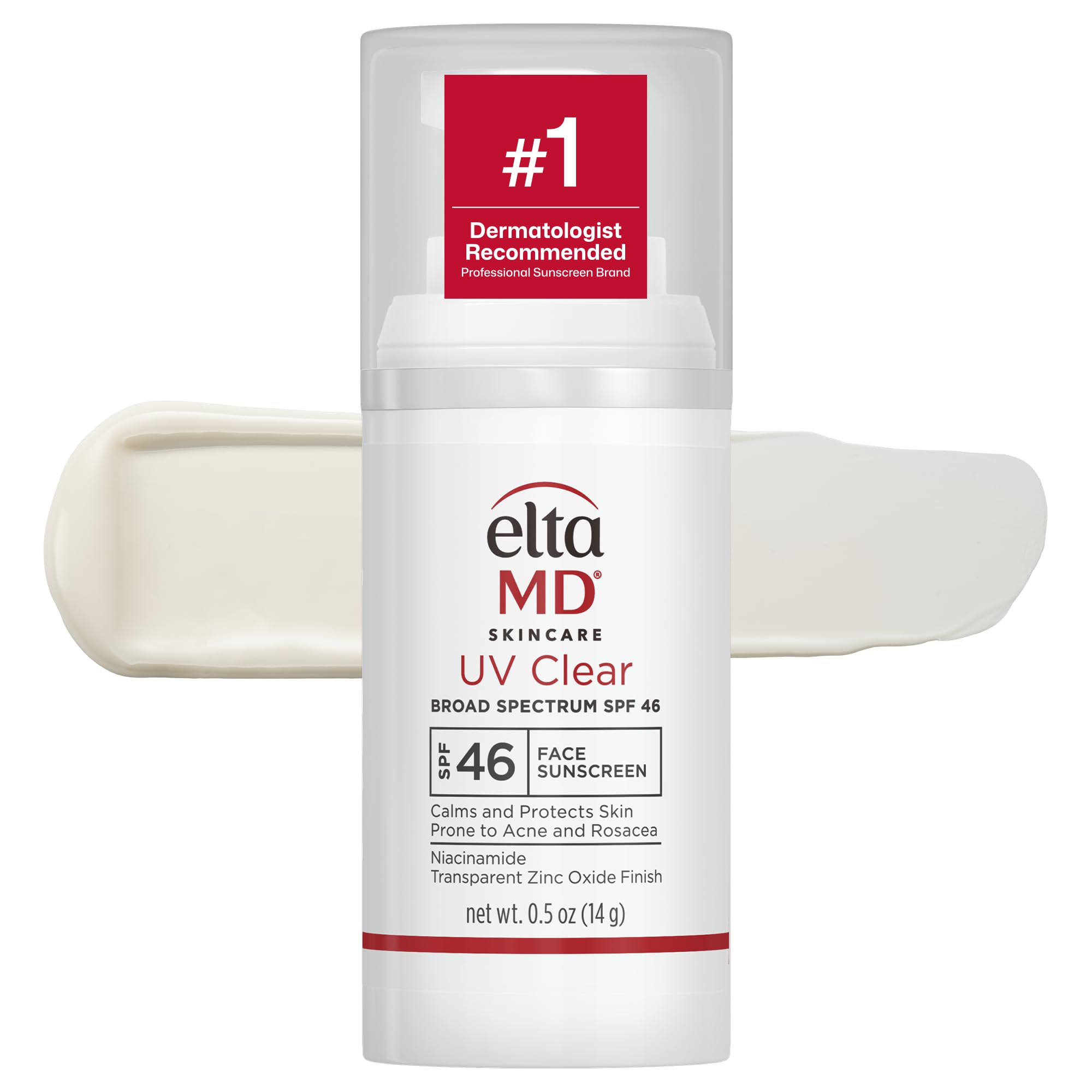 EltaMD UV Clear Face Sunscreen SPF 46 in a 0.5 oz tube, ideal for protecting sensitive skin from UV rays