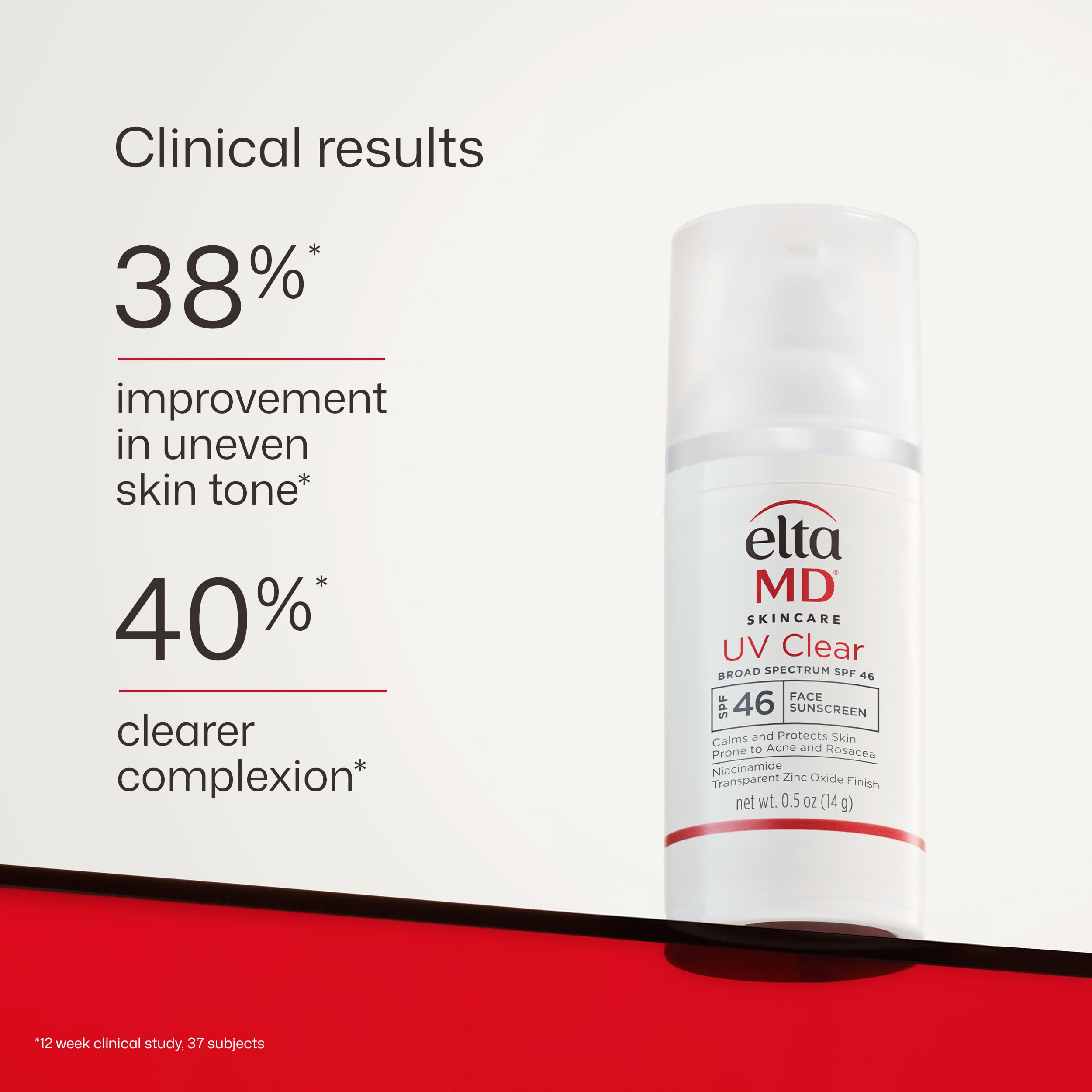 EltaMD UV Clear face sunscreen SPF 46 in a 0.5 oz tube, designed for sensitive skin and skin protection.