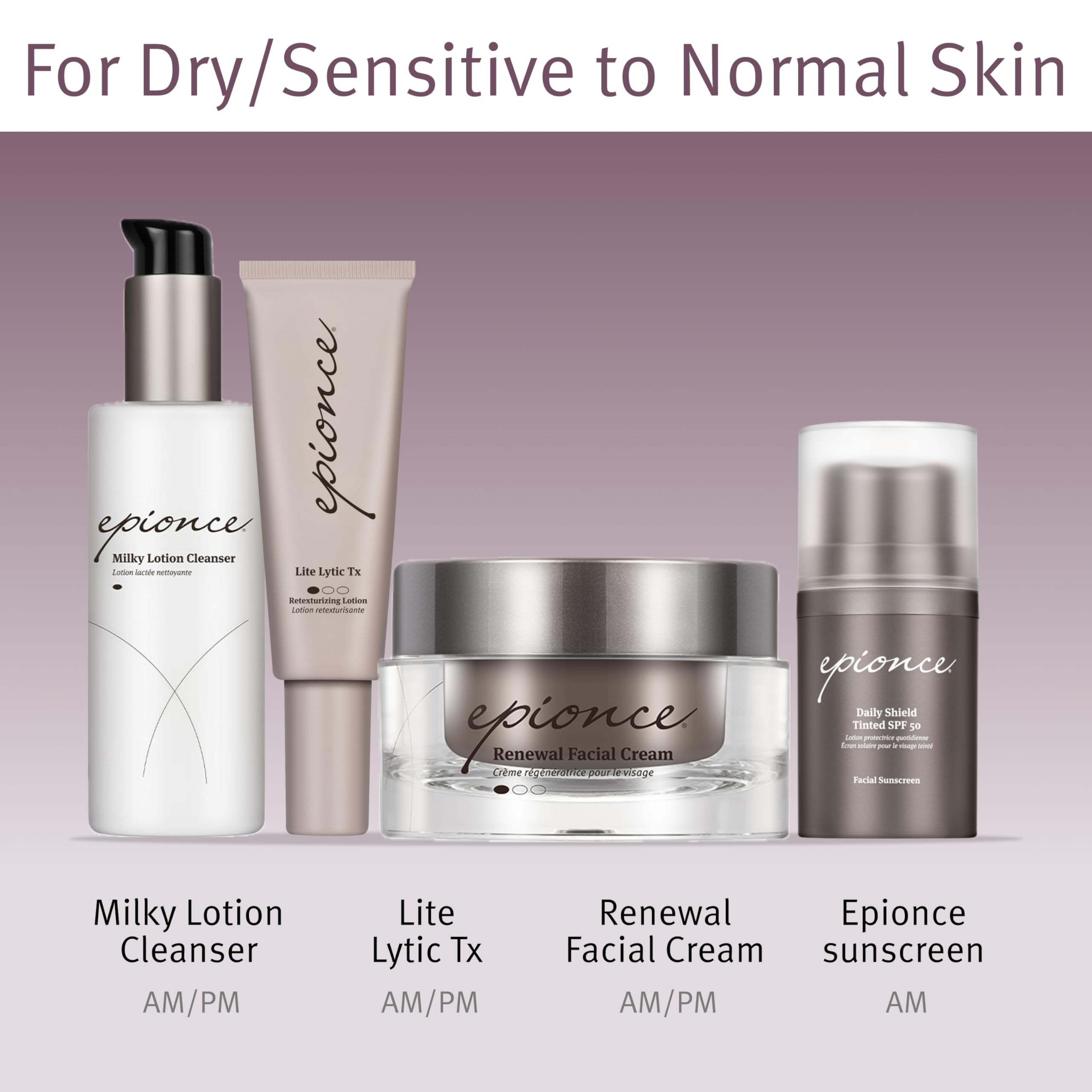 Epionce Renewal Facial Cream, a skincare moisturizer with anti-aging and barrier repair properties, in a white jar.