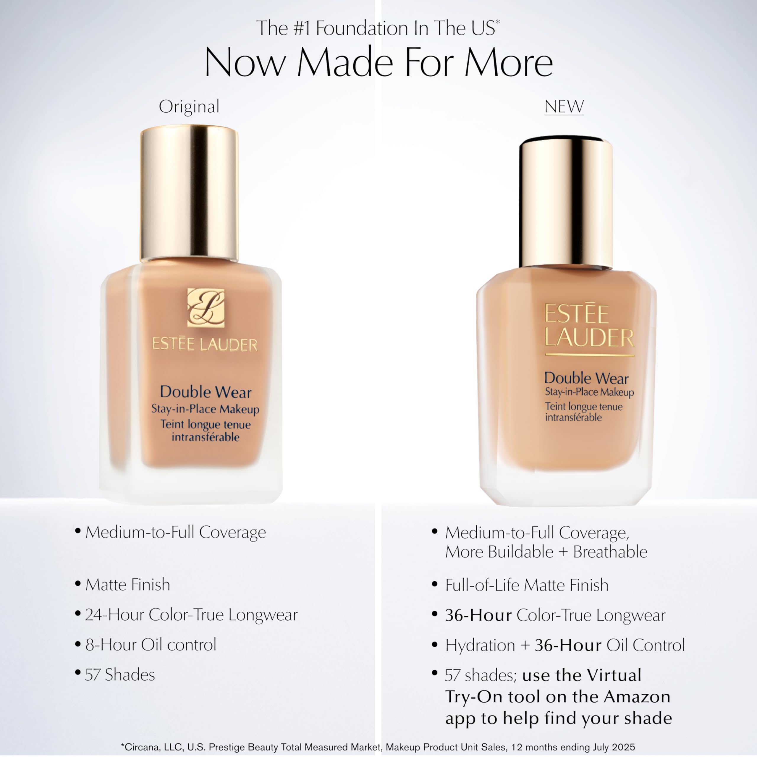 Estée Lauder Double Wear Foundation in shade 2N2 Buff, 1 oz, showcasing the foundation bottle with the label visible.