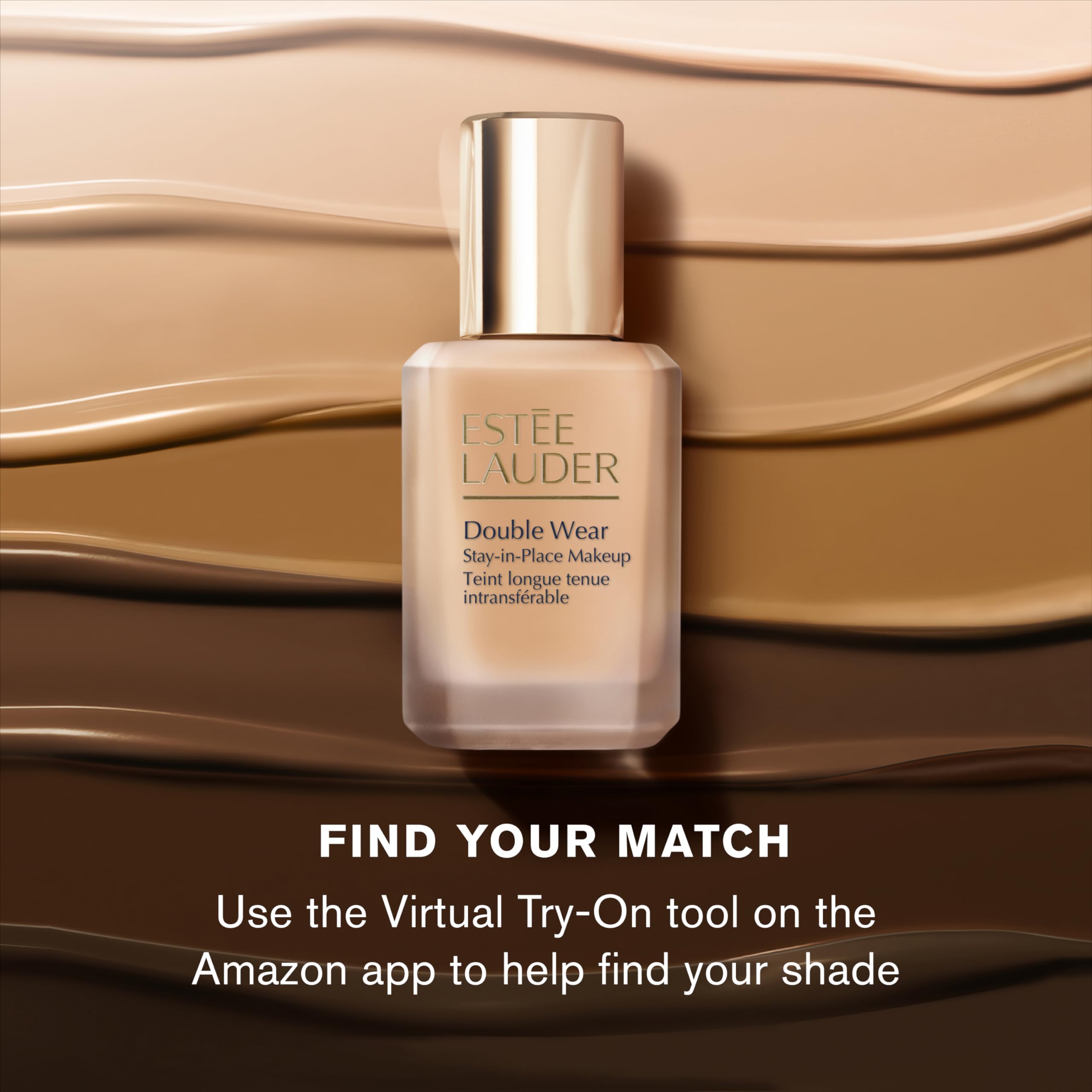 Estée Lauder Double Wear Foundation in shade 2N2 Buff, 1 oz, displaying the compact bottle and applicator.