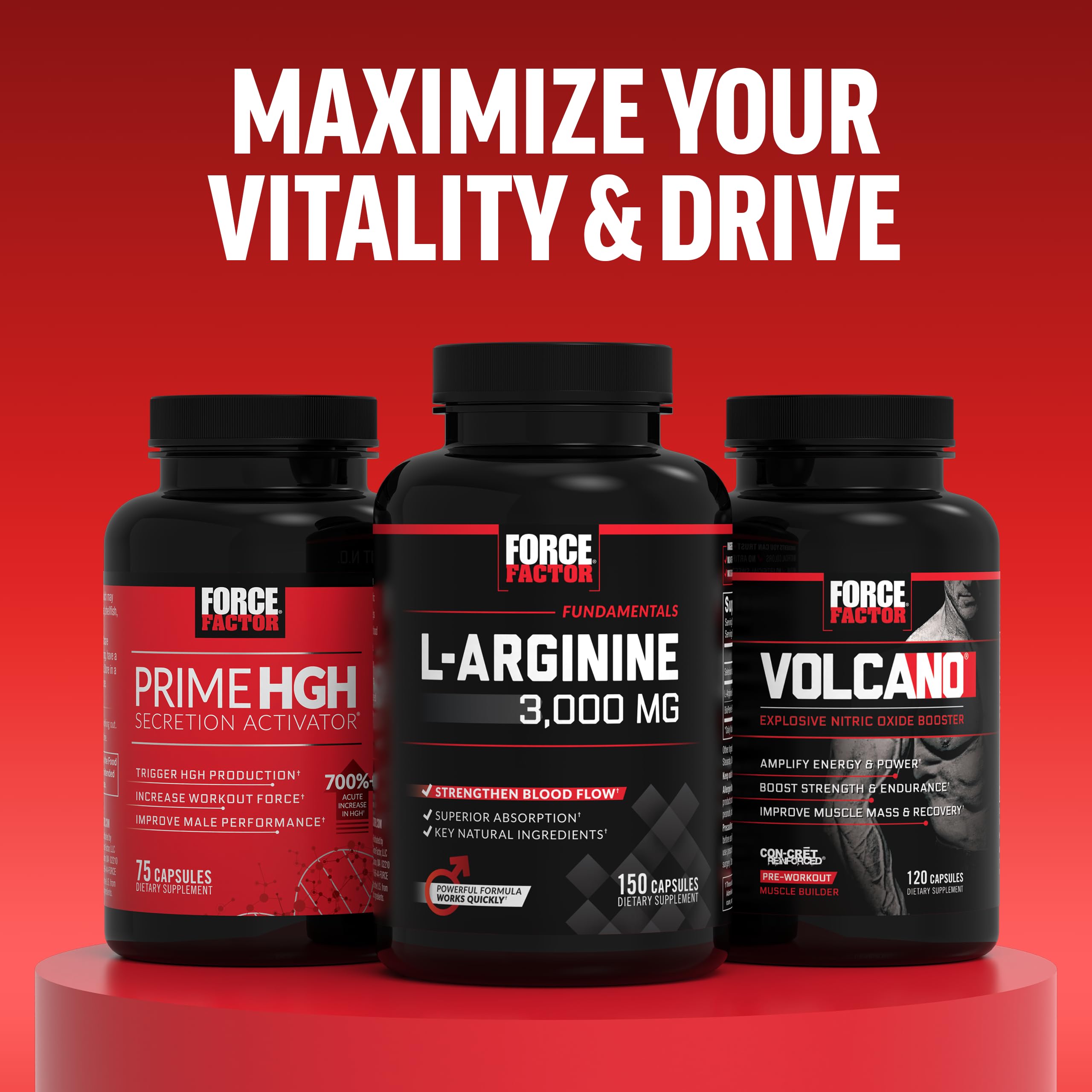 Force Factor Test X180 testosterone support supplement for men, showing bottle with capsules in a natural setting.