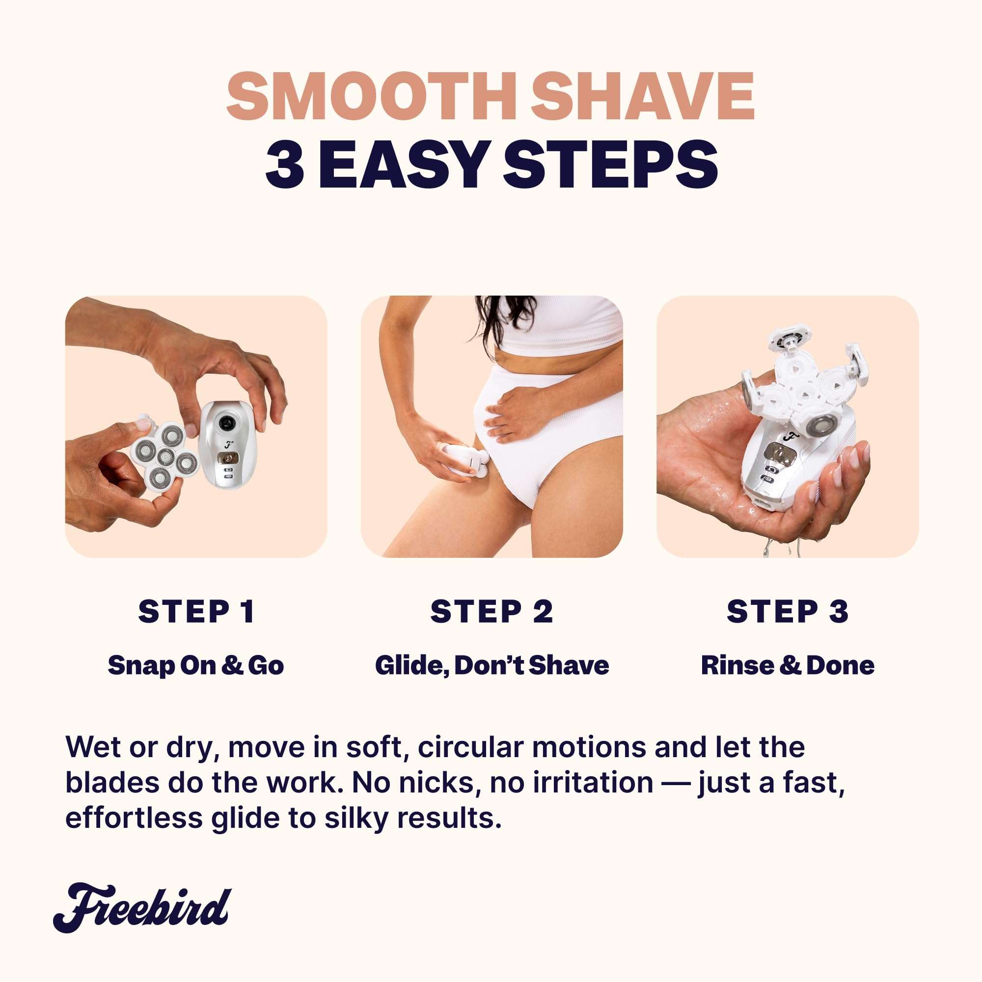 Freebird FlexSeries electric razor for women with a sleek design, featuring a rechargeable electric shaver for smooth skin.