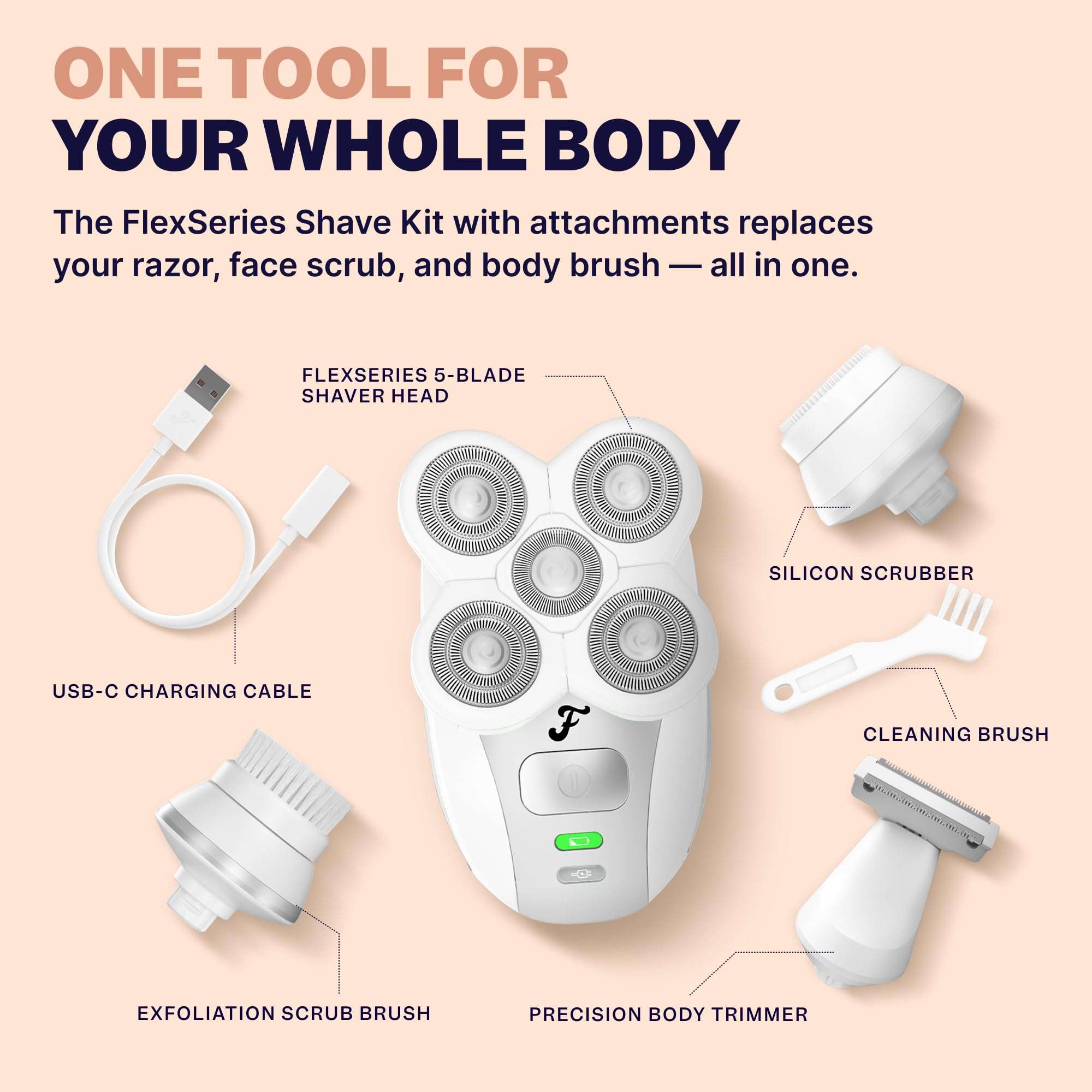 Freebird FlexSeries electric shaver for women with a sleek design, featuring a close-cutting electric razor for smooth skin.