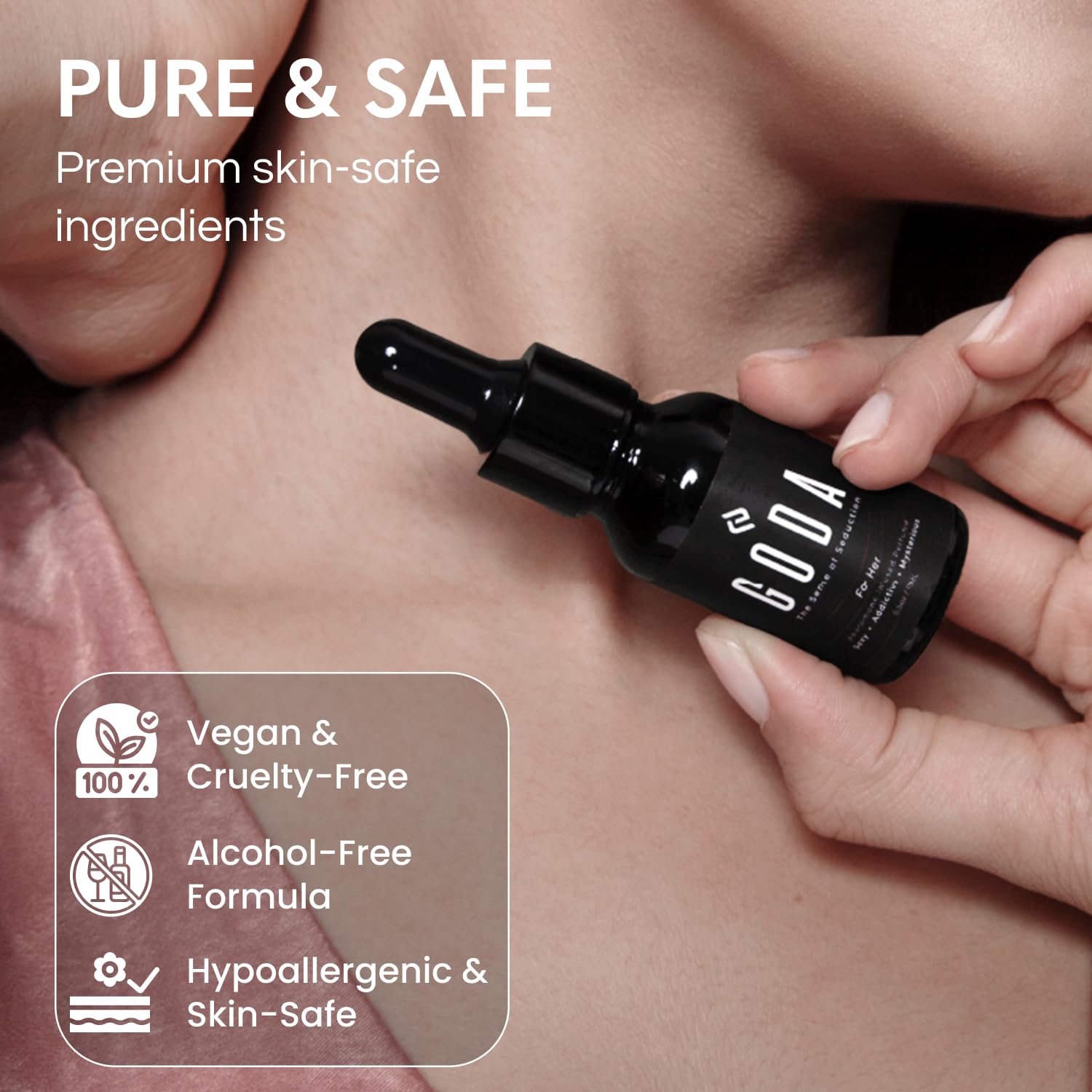 GODA Pheromone Perfume Oil for Women in 15ml bottle, personal fragrance with a sleek bottle design and elegant labeling