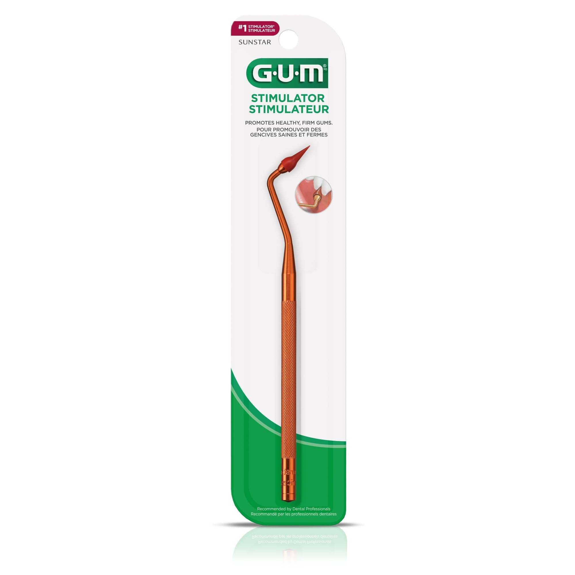 GUM Rubber Tip Stimulator for professional healthcare, showing a gum massager and plaque remover with rubber tip design.