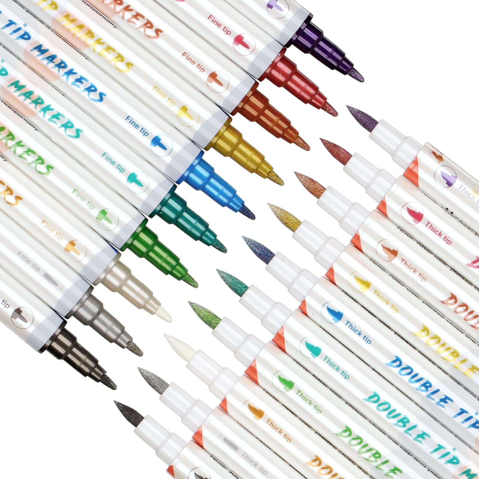 HAWINK temporary tattoo marker kit with 10 pens and 56 stencils for creating fun, temporary tattoos on skin.