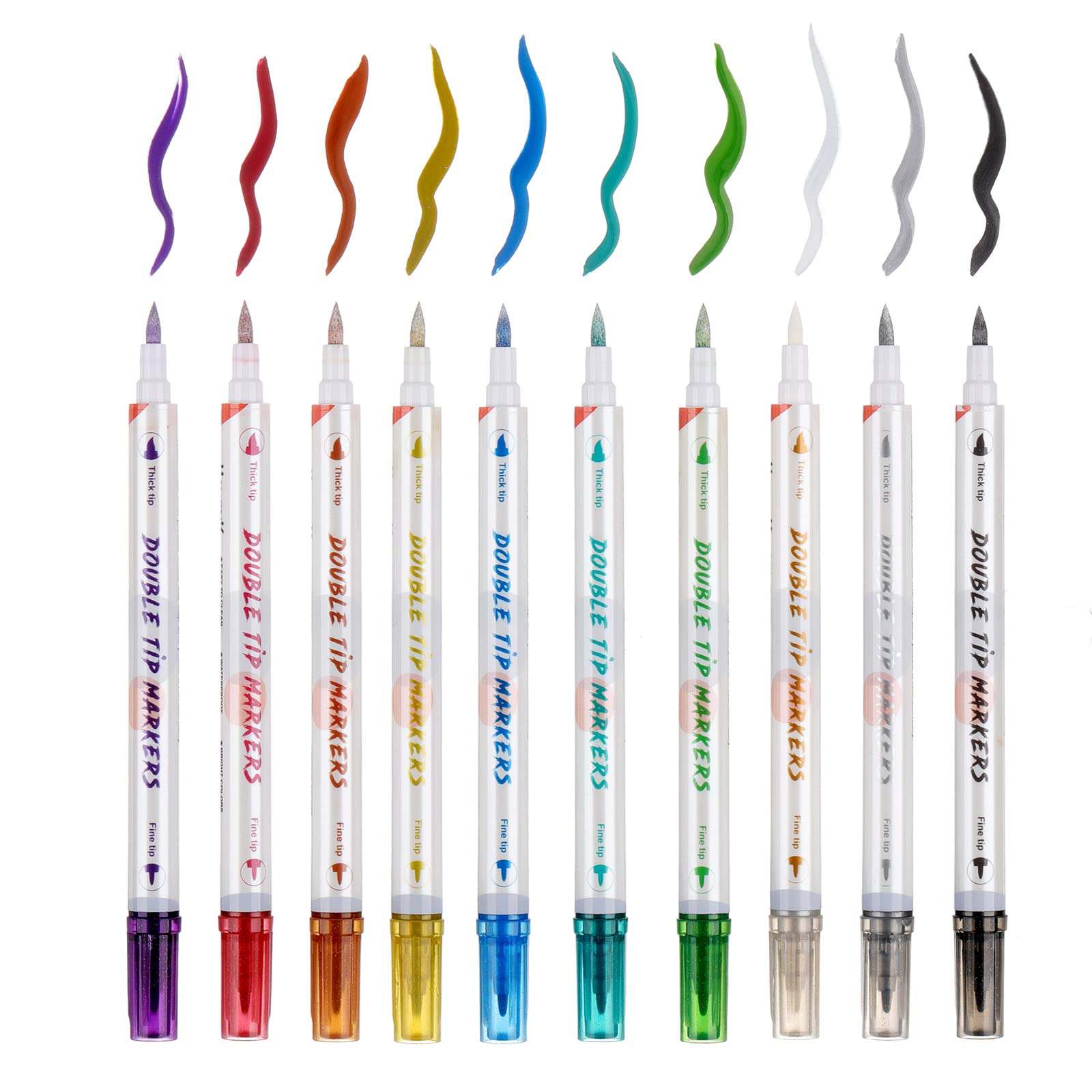 HAWINK temporary tattoo markers kit with 10 pens and 56 stencils for creative, temporary body art designs.