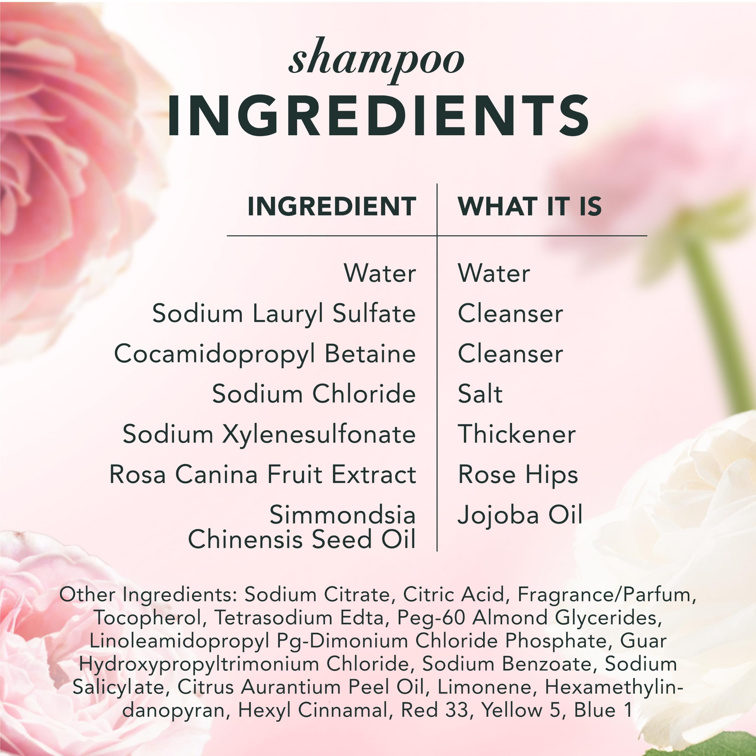 Herbal Essences Rose Hips Shampoo and Conditioner set, hair cleaner and conditioner for nourishing hair, 2-pack shown in the image.
