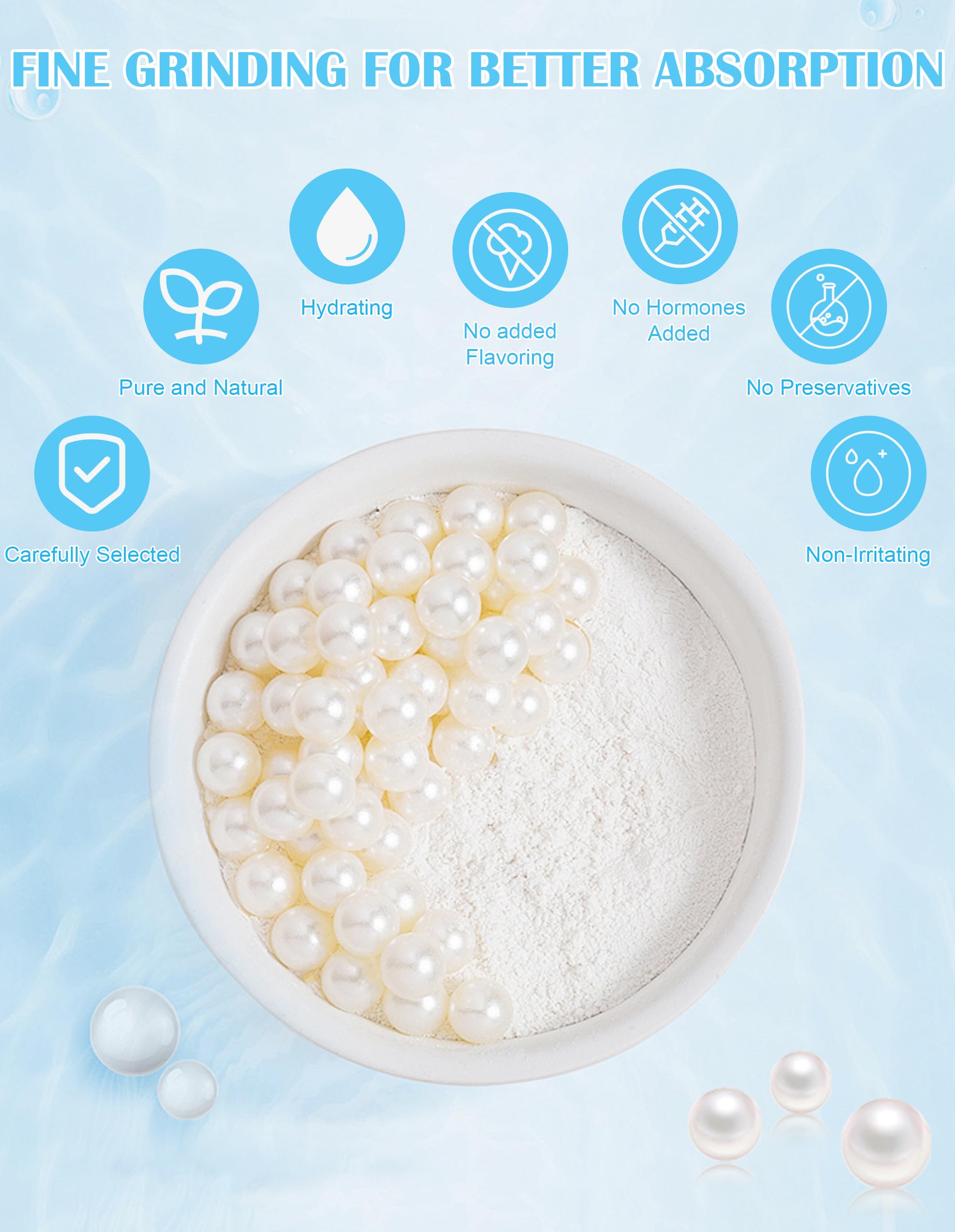 Jutqut Organic Freshwater Pearl Powder skin treatment mask in a 150g jar, suitable for DIY skincare routines.