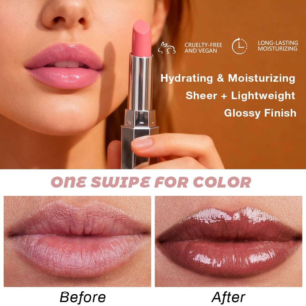 Kaely Honey tinted lip balm in a clear container, showing its natural, hydrating, vegan lip color with a sheer glow finish.