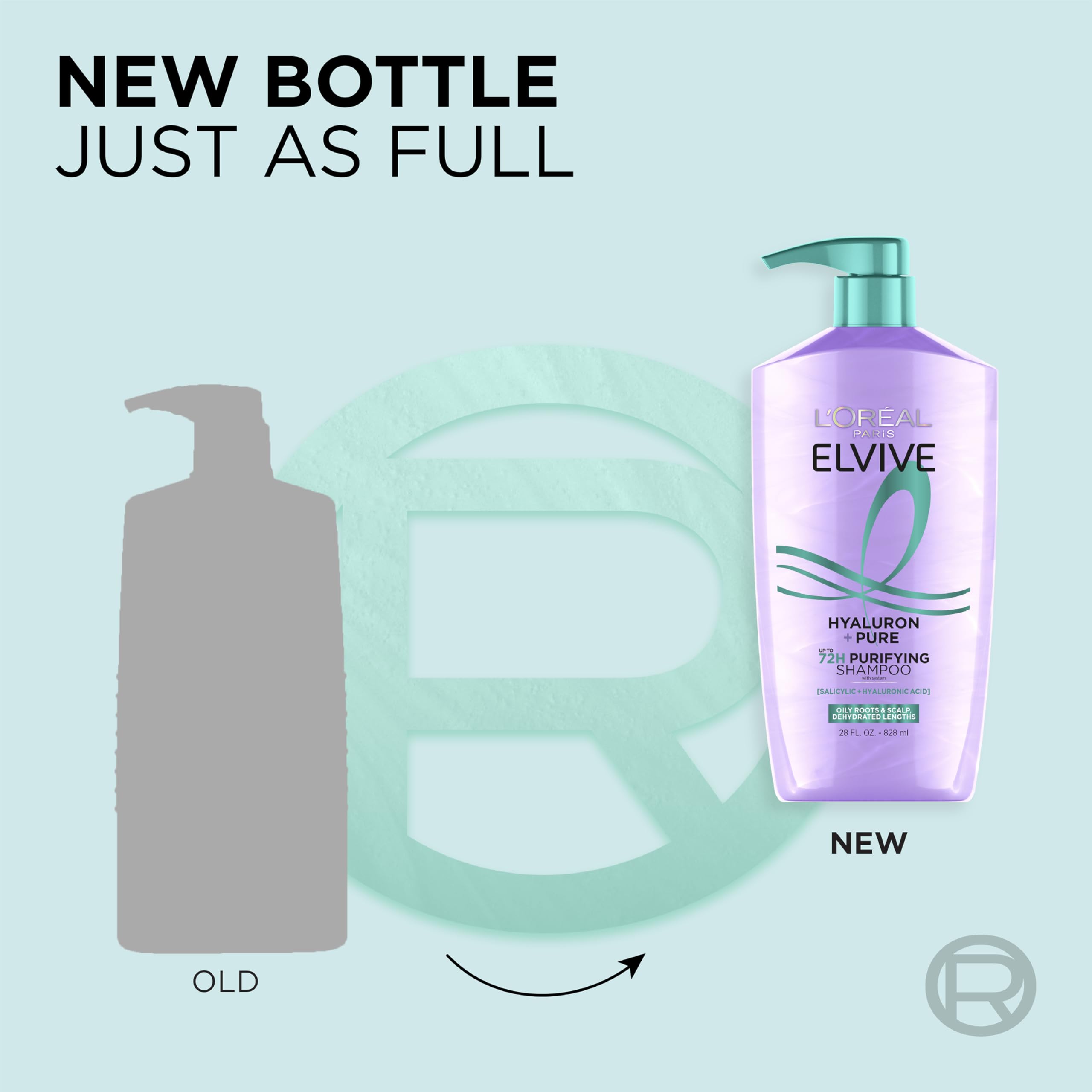 L'Oreal Paris Elvive Hyaluron+ shampoo and conditioner set, 56oz, for nourishing hair with hyaluronic acid, in matching bottles