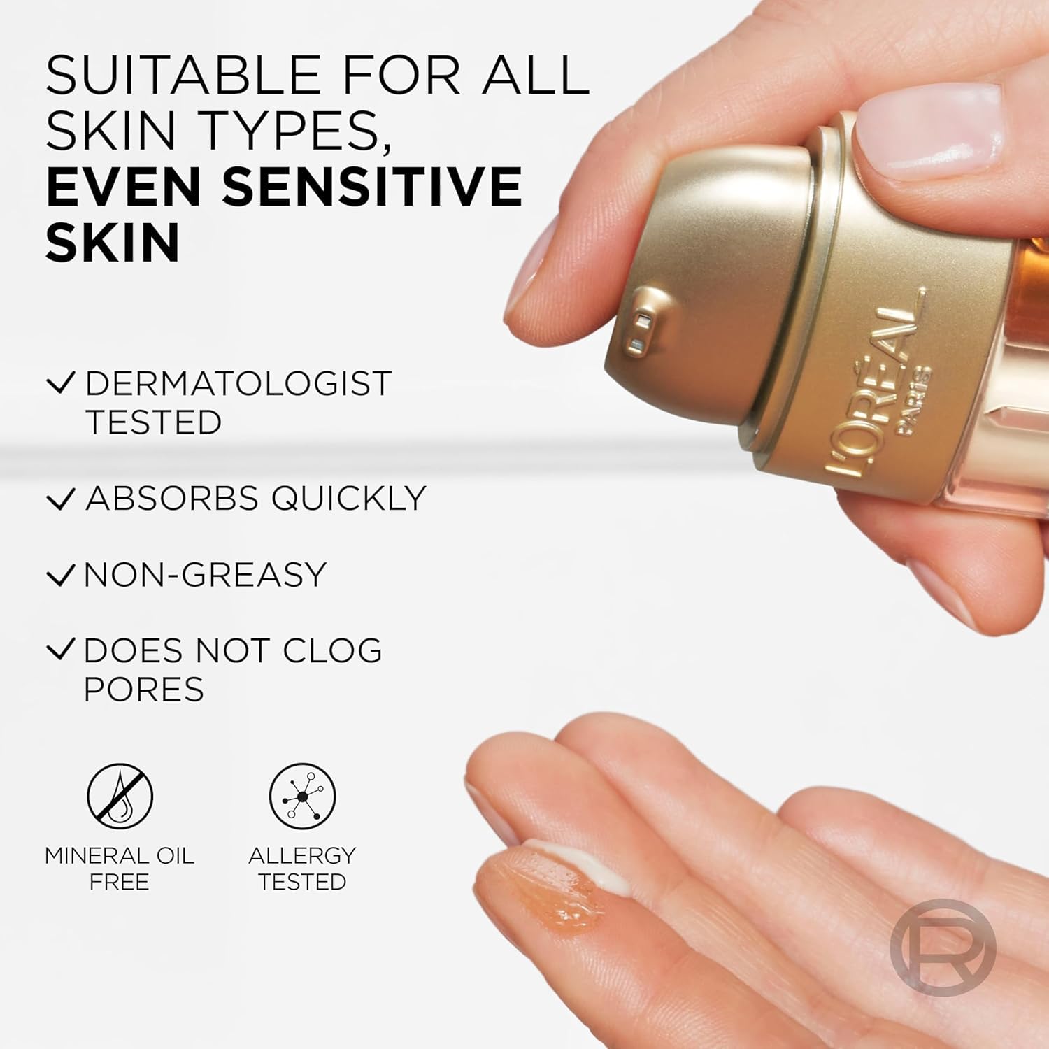 L'Oréal Paris Age Perfect Skin Serum Duo with 1 oz bottle and sample, featuring a sleek packaging and dropper applicator.