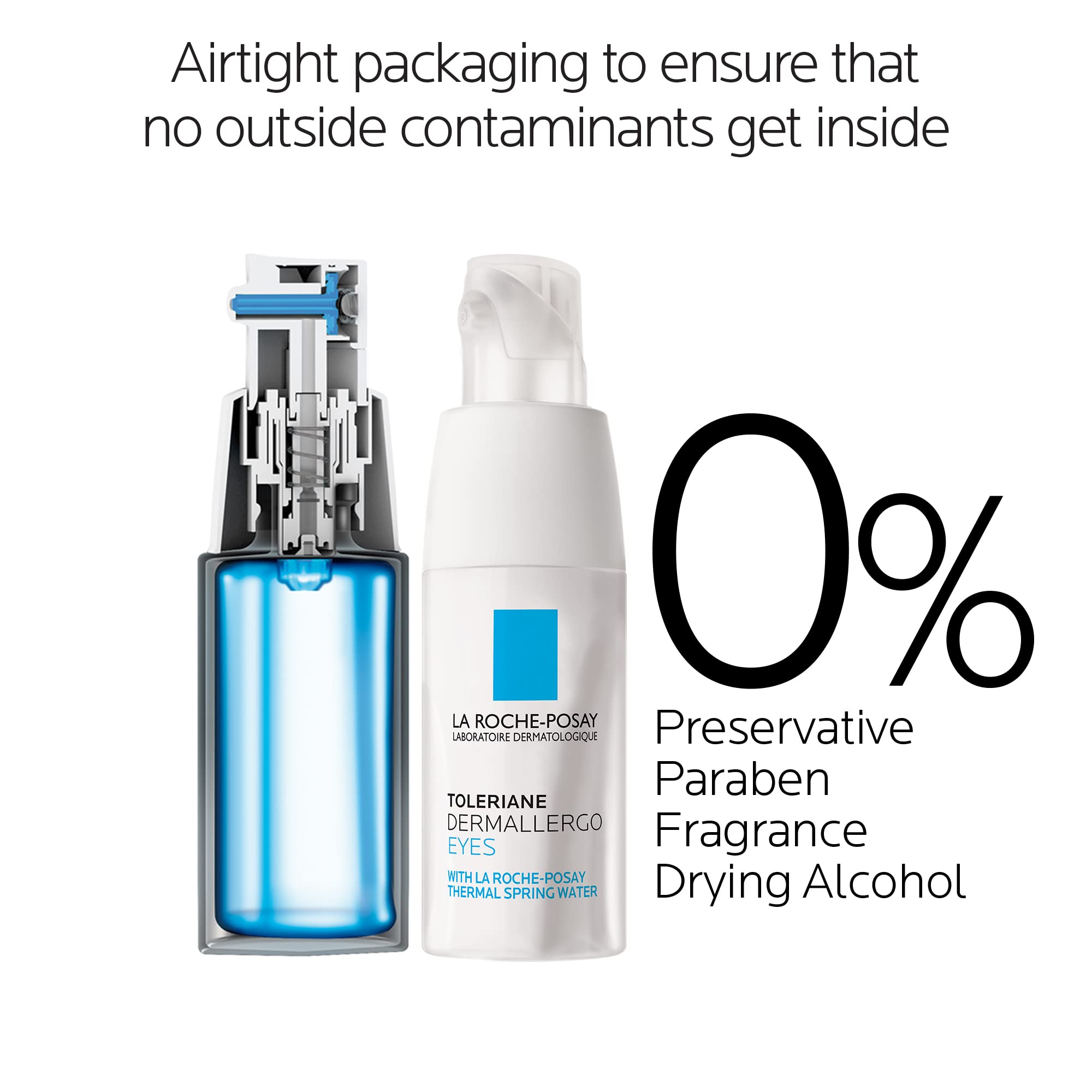 La Roche-Posay Toleriane Dermallergo Eye Cream in 20ml tube, designed for sensitive skin around the eyes.