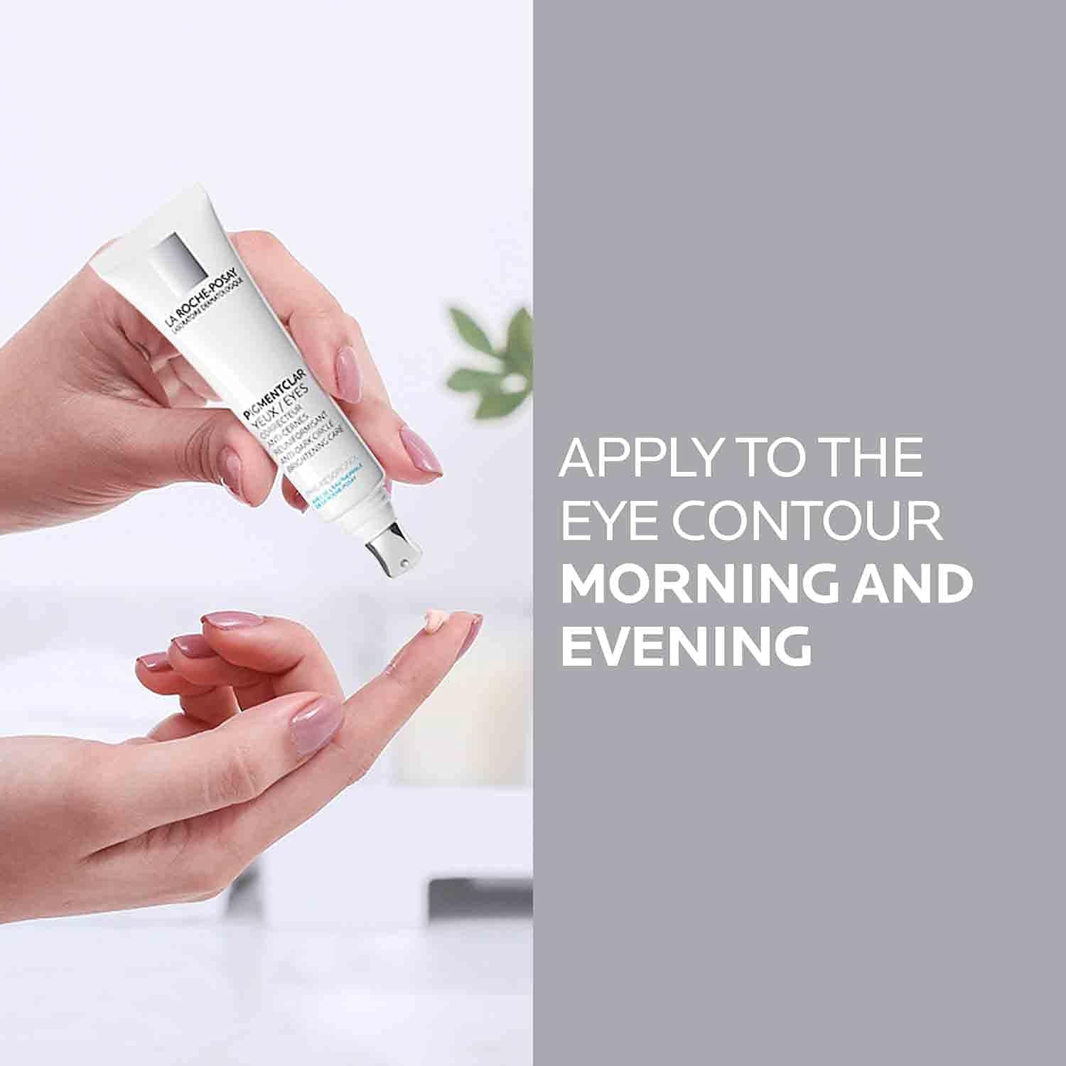 La Roche-Posay Pigmentclar Dark Circle Eye Cream in a sleek tube, designed to reduce dark circles and brighten under-eye skin.