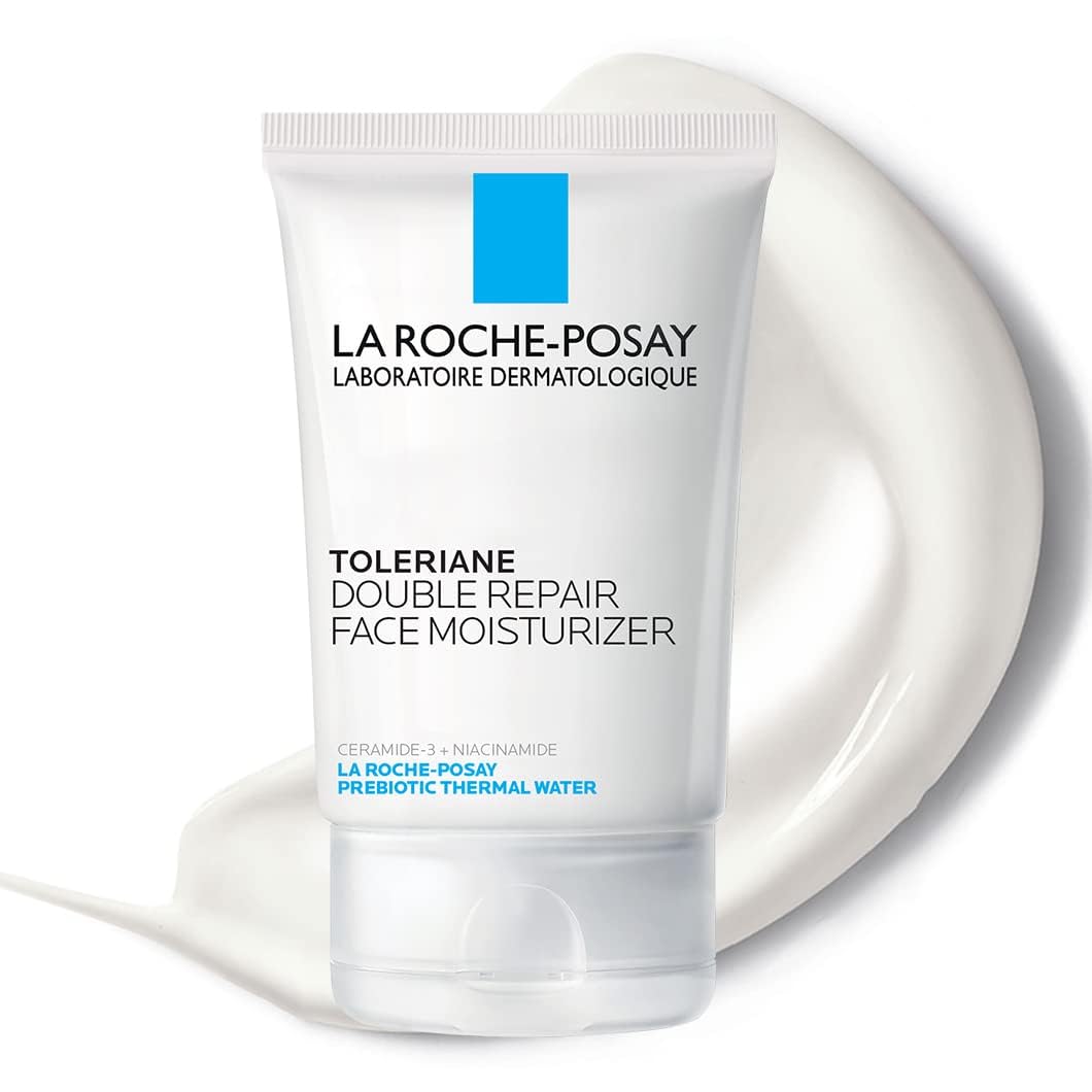 La Roche-Posay Toleriane Double Repair Moisturizer in a 2.5oz jar, showing the product container and label.