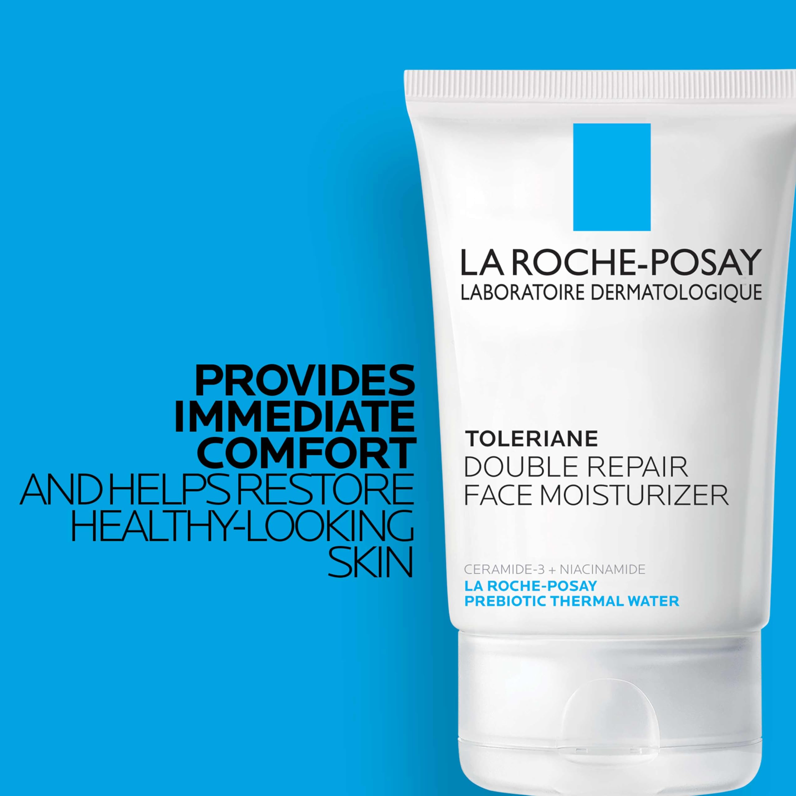 La Roche-Posay Toleriane Double Repair Moisturizer 2.5oz jar showing the product label and packaging for sensitive skin.