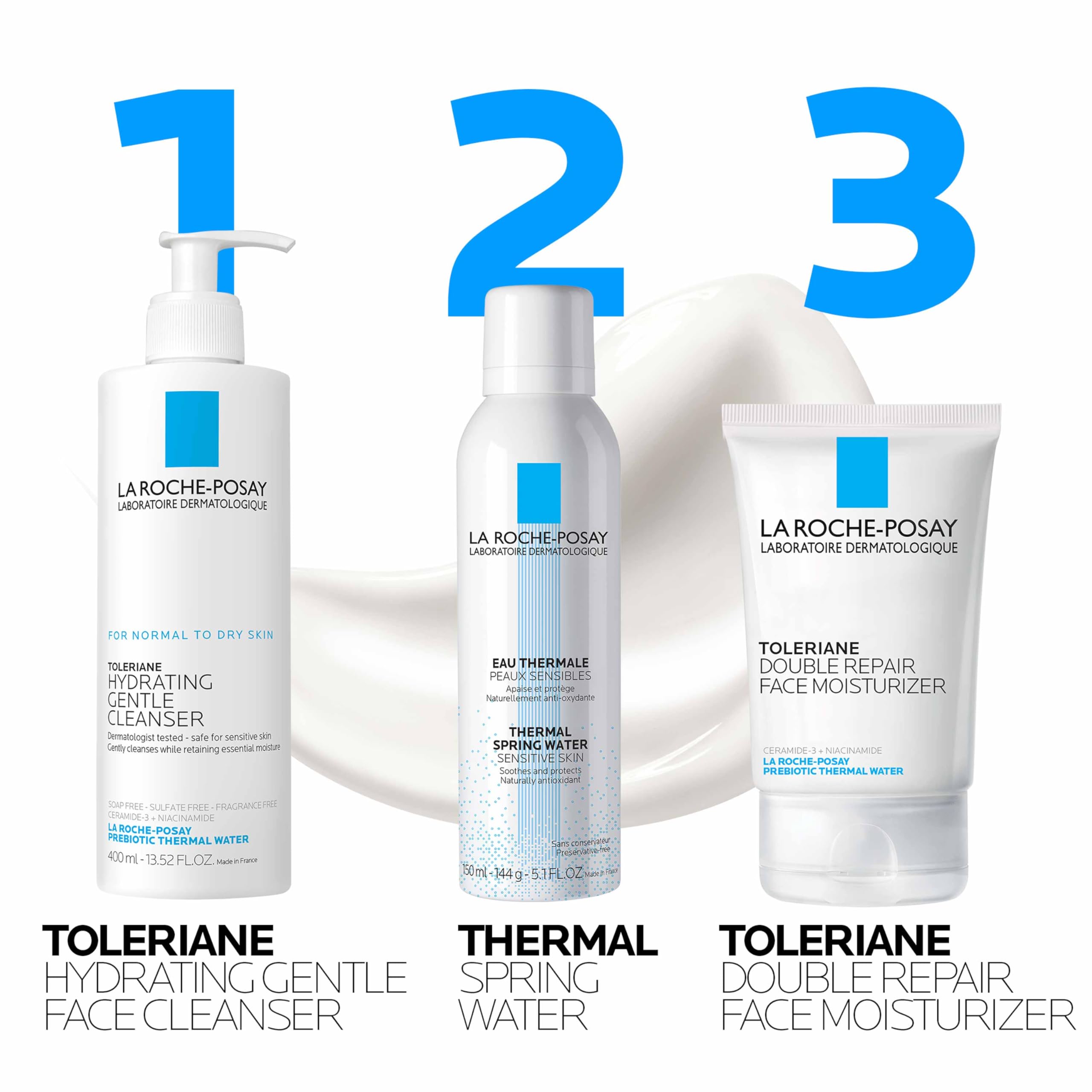 La Roche-Posay Toleriane Double Repair Moisturizer in 2.5oz jar, creamy texture, suitable for sensitive skin, labeled skincare product.