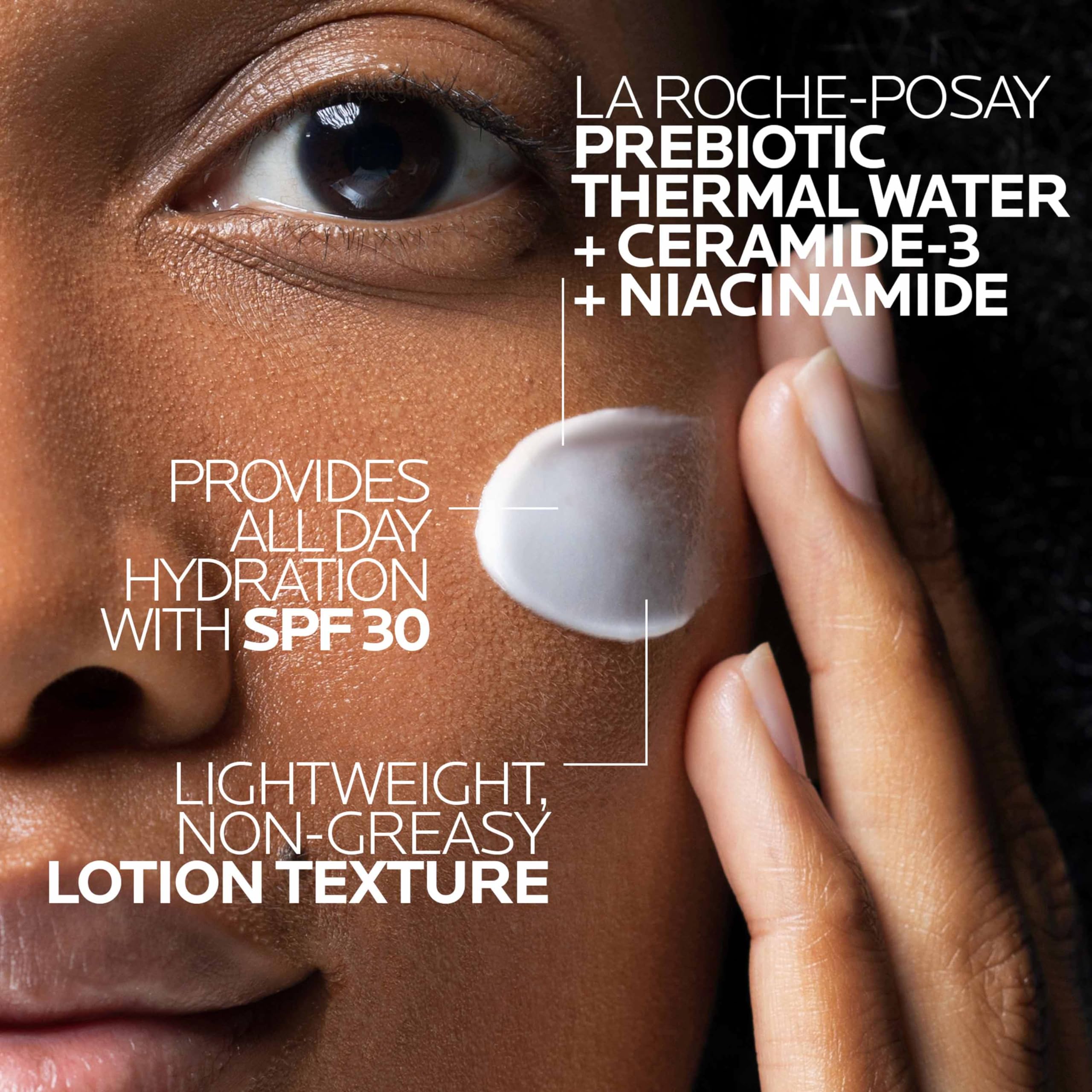 La Roche-Posay Toleriane Double Repair UV SPF 30 moisturizer jar, 2.5oz, with label visible and product packaging.