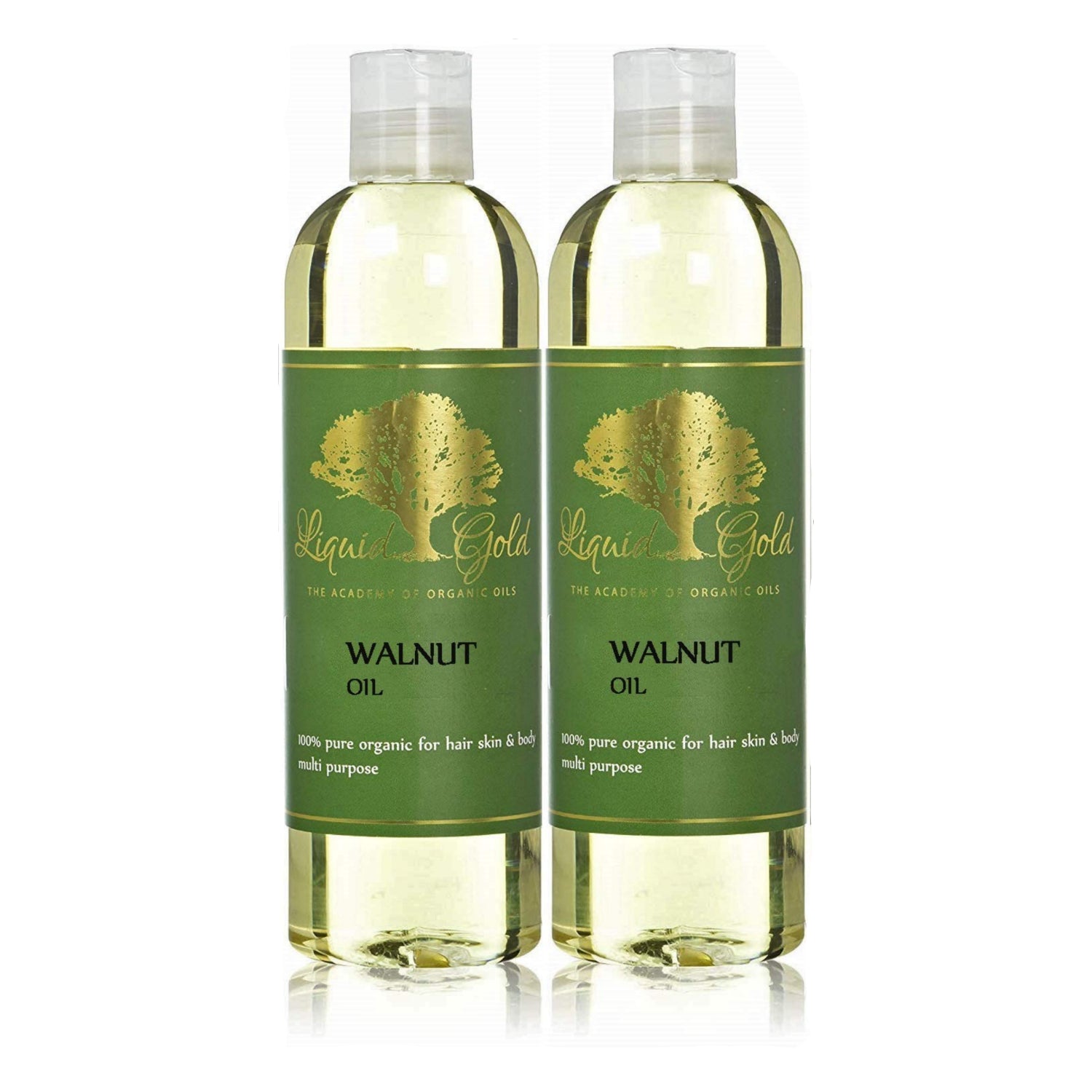 Liquid Gold Inc Pure Walnut Oil 24 oz skin moisturizer bottle, featuring clear liquid walnut oil for nourishing skin.