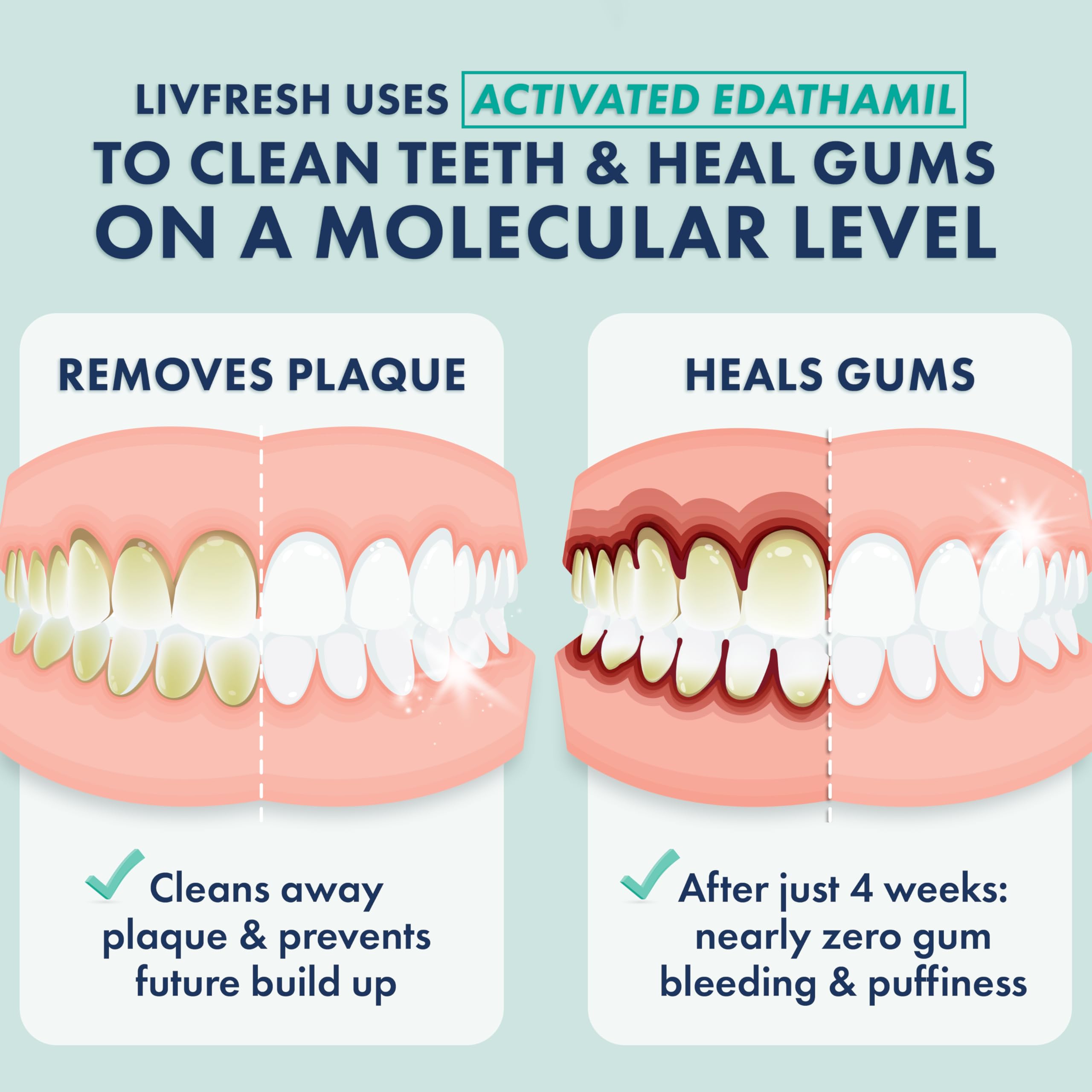 LIVFRESH Dental Gel Toothpaste Wintergreen 2-pack, natural tooth cleaning agent for fresh breath and oral hygiene.