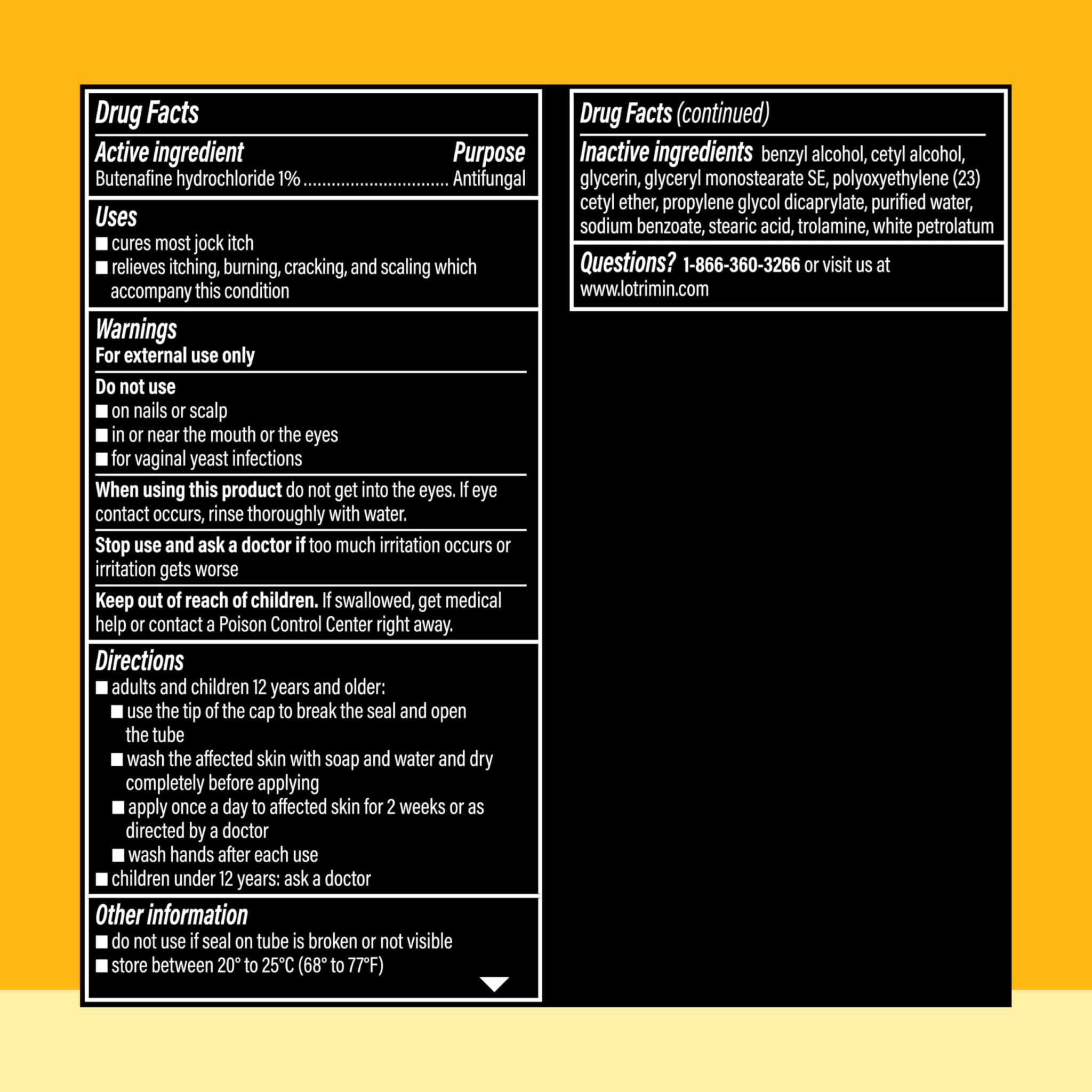 Lotrimin Ultra Jock Itch Cream with butenafine, 0.42 oz, medicated treatment for fungal infections in the groin area.