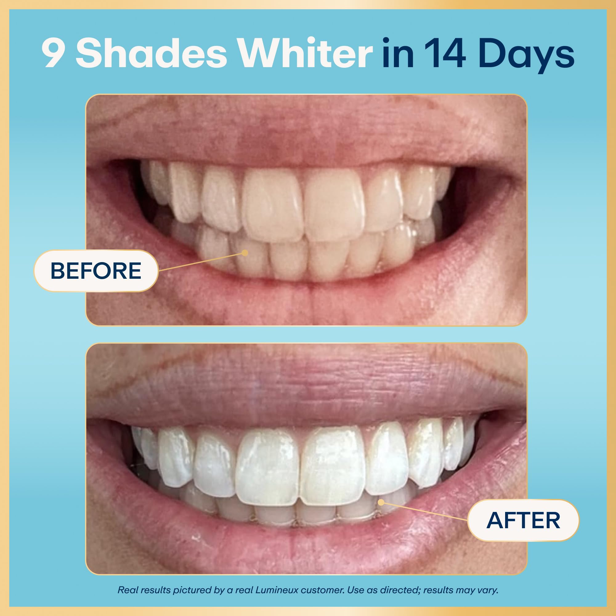 Lumineux whitening strips for teeth, peroxide-free tooth whitener, 21 treatments, natural teeth whitening product.