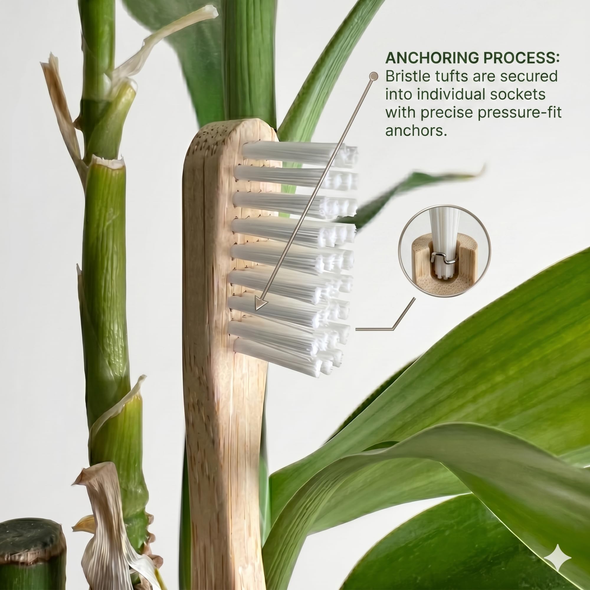 LUXERA PRÉM castor oil bamboo toothbrush 4-pack showing eco-friendly toothbrushes with bamboo handles and soft bristles.