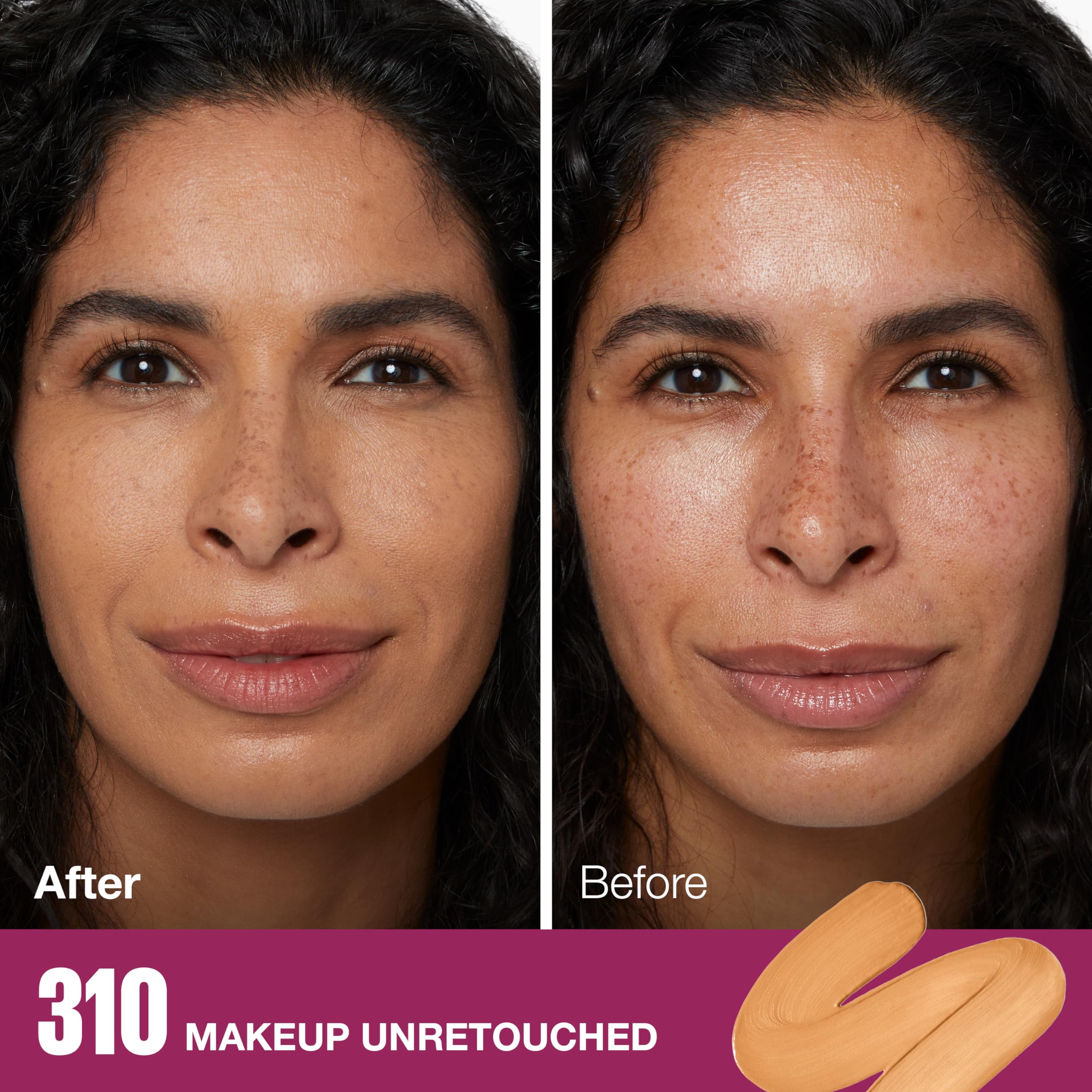 Maybelline Instant Age Rewind Eraser Foundation SPF 20 in a beige liquid foundation bottle with a doe-foot applicator.