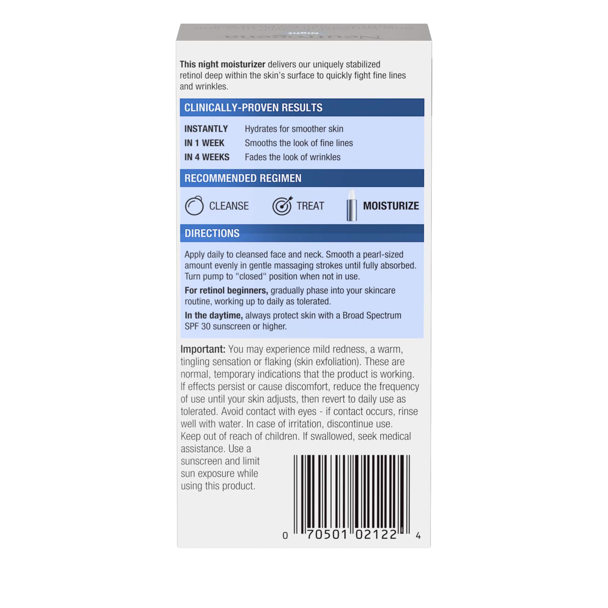 Neutrogena Rapid Wrinkle Repair Retinol Night Cream in 1oz jar, a skin moisturizer with retinol for anti-aging skincare.