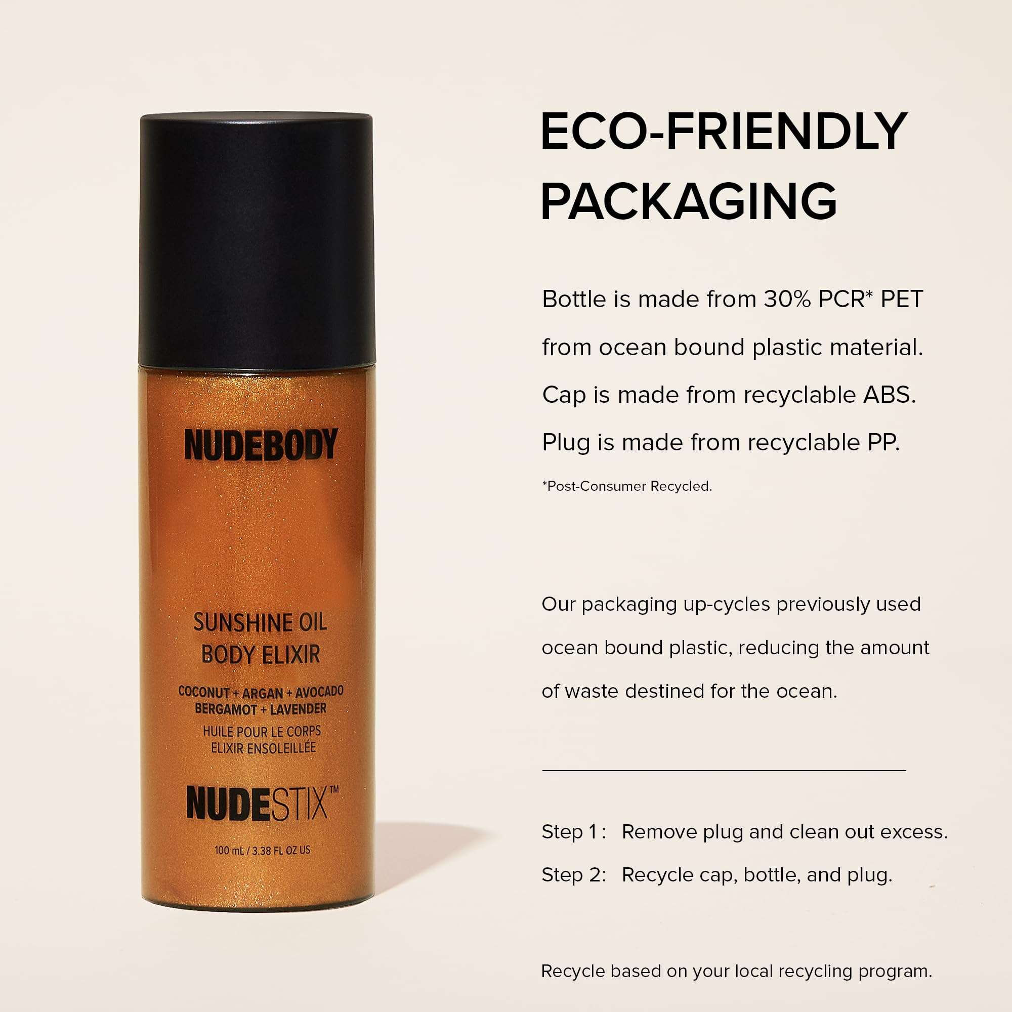 Nudestix Sunshine Oil Body Elixir with shimmer, a skin moisturizer and gradual tan for radiant, glowing skin.