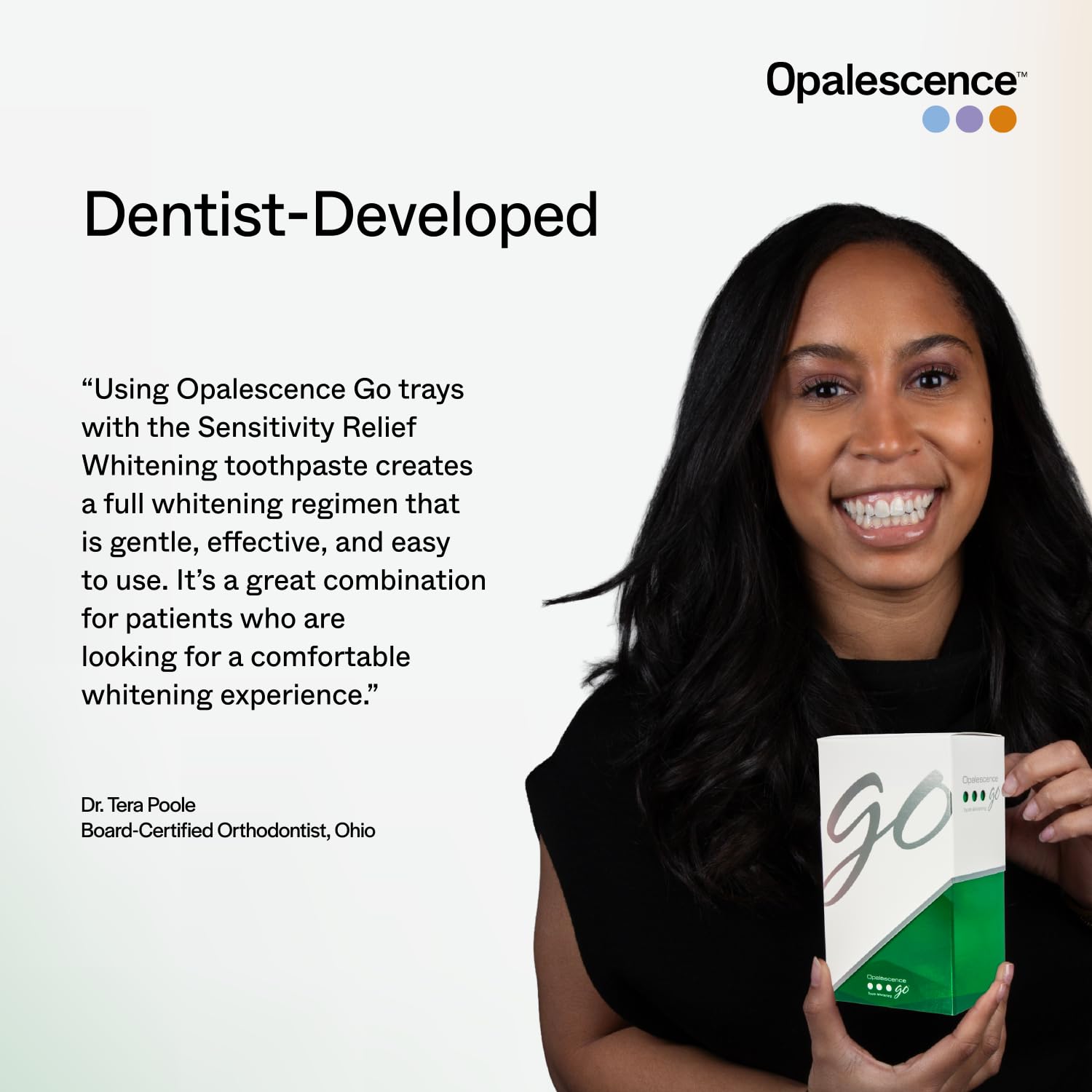 Opalescence Go 10% prefilled teeth whitening trays, set of 10, in a professional teeth whitening kit from Opalescence.
