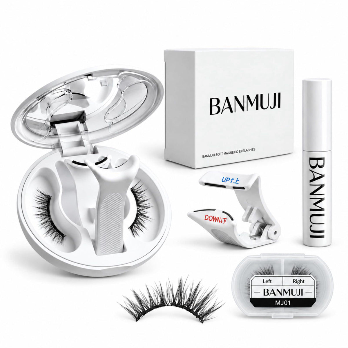 BANMUJI Magnetic Eyelashes with Applicator, Upgrade Soft Magnetic Lashes（MJ06+MJ01） – product photo (False Lashes)