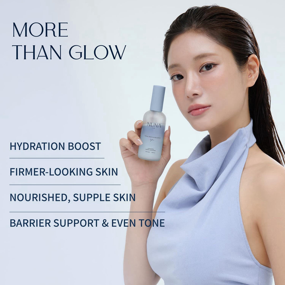 NUNA Ultra Hydrating Face Serum Spray with Peptides, Niacinamide, Hyaluronic Acid & Botanical Extracts – Korean Lightwei