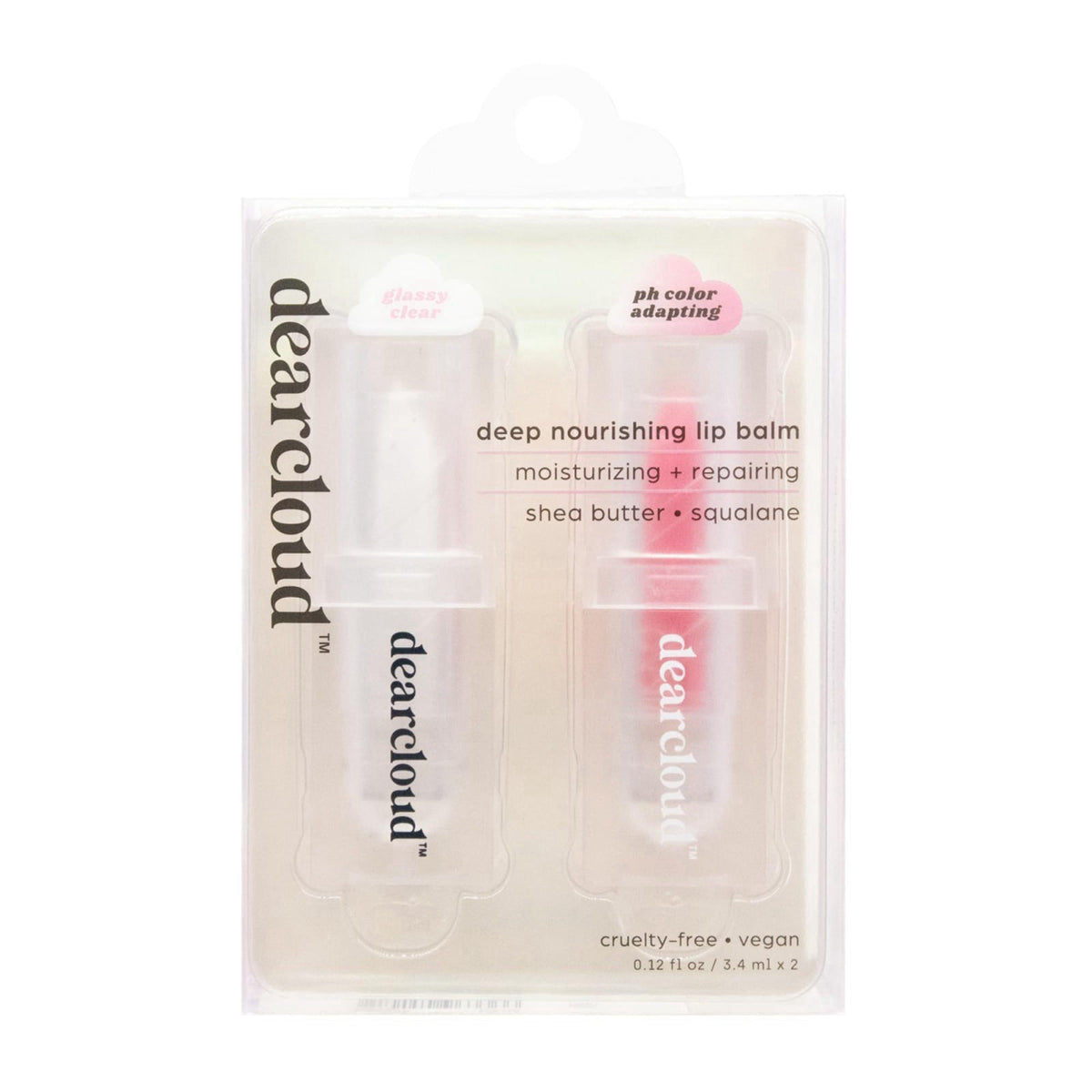 dearcloud Deep Nourishing Lip Balm Set 2pc – Shea Butter & Squalane – product photo (Balms &amp; Moisturizers)