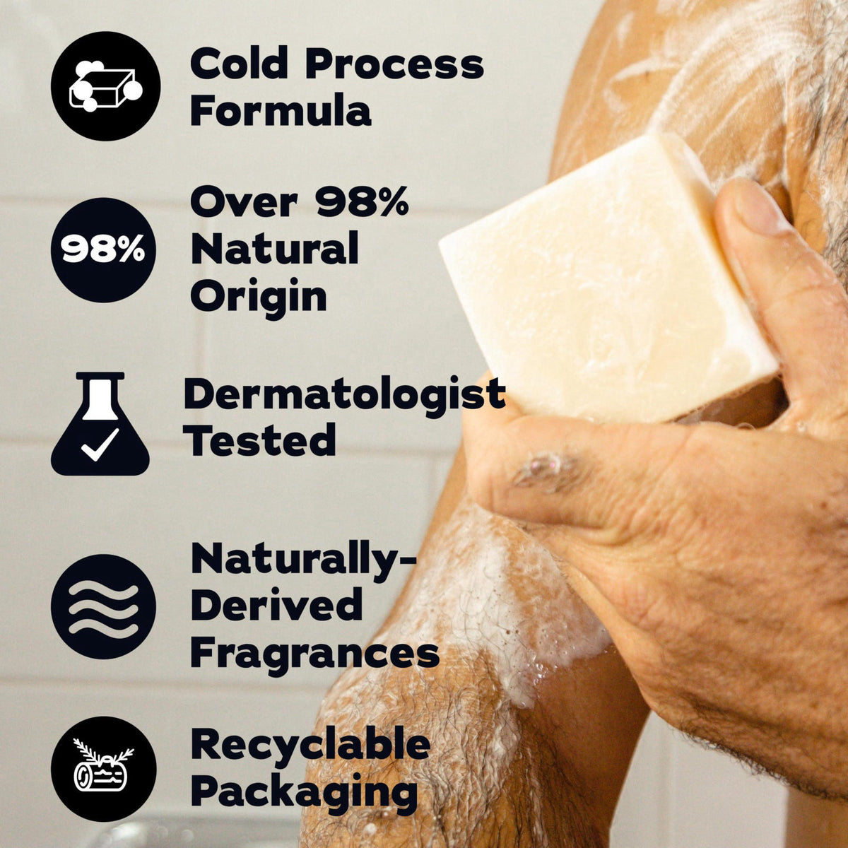 Dr. Squatch Natural Men’s Bar Soap, Body Soap Bar (5oz, 5-Pack) – full view