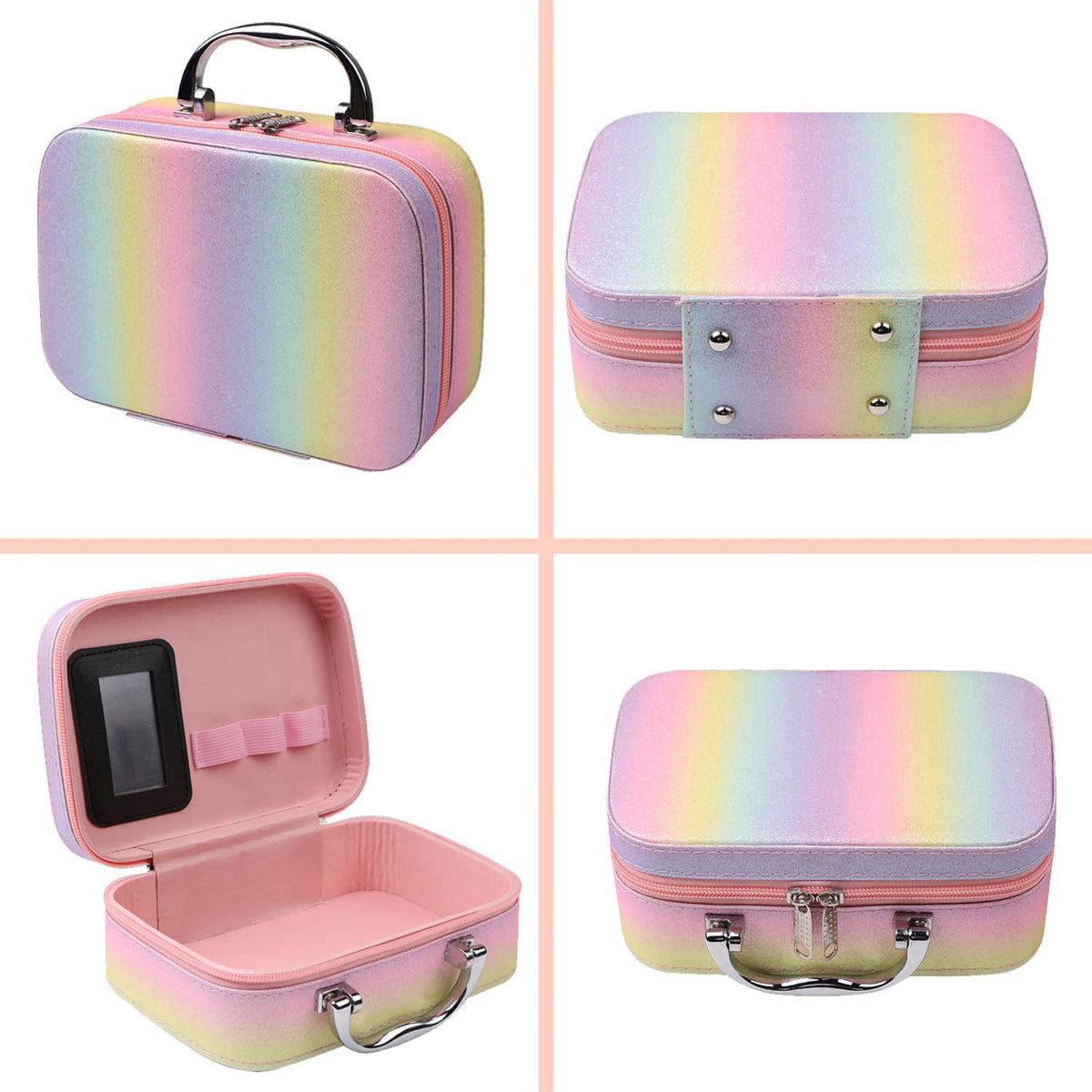MTDXILTAI Makeup Set for Girls, Rainbow Makeup Kit, Beauty Boxes with Brushes and Cosmetics, Fashionable Makeup Case Org