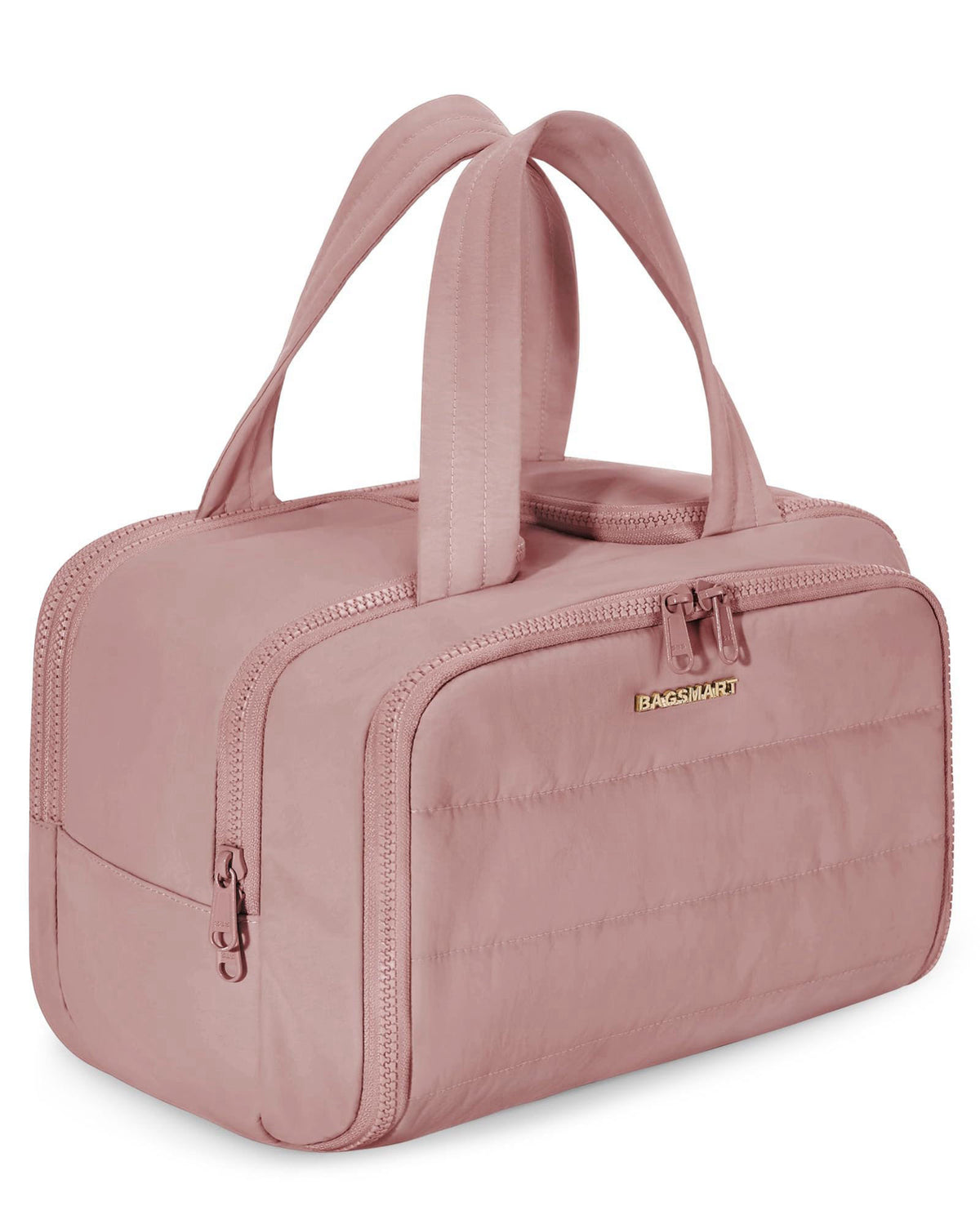 BAGSMART Travel Toiletry Bag, Lightweight Large Wide-open Travel Bag for Women, Puffy Cosmetic Makeup Bag Organizer with