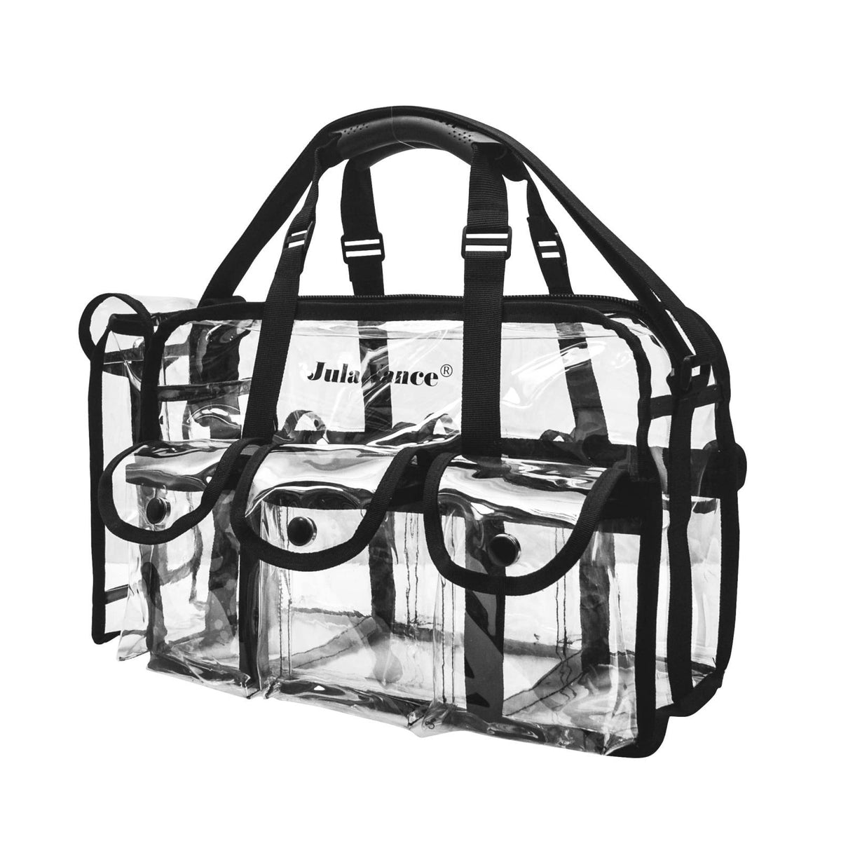 Jula Vance Professional Clear PVC Makeup Kits Organizer Make up Set Bag MUA Carry All Artist Transparent Vinyl Travel Co