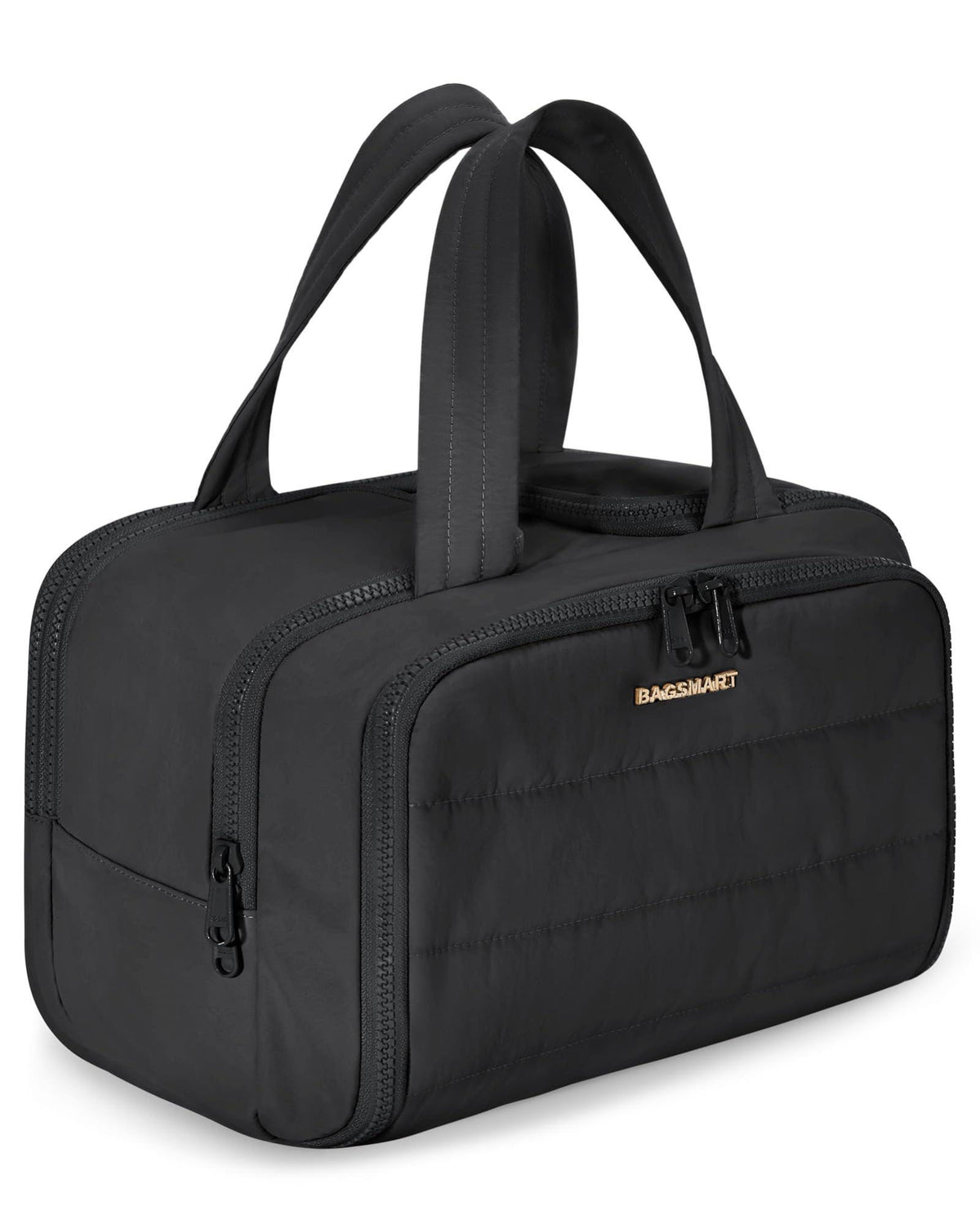 BAGSMART Travel Toiletry Bag, Lightweight Large Wide-open Travel Bag for Women, Puffy Cosmetic Makeup Bag Organizer with