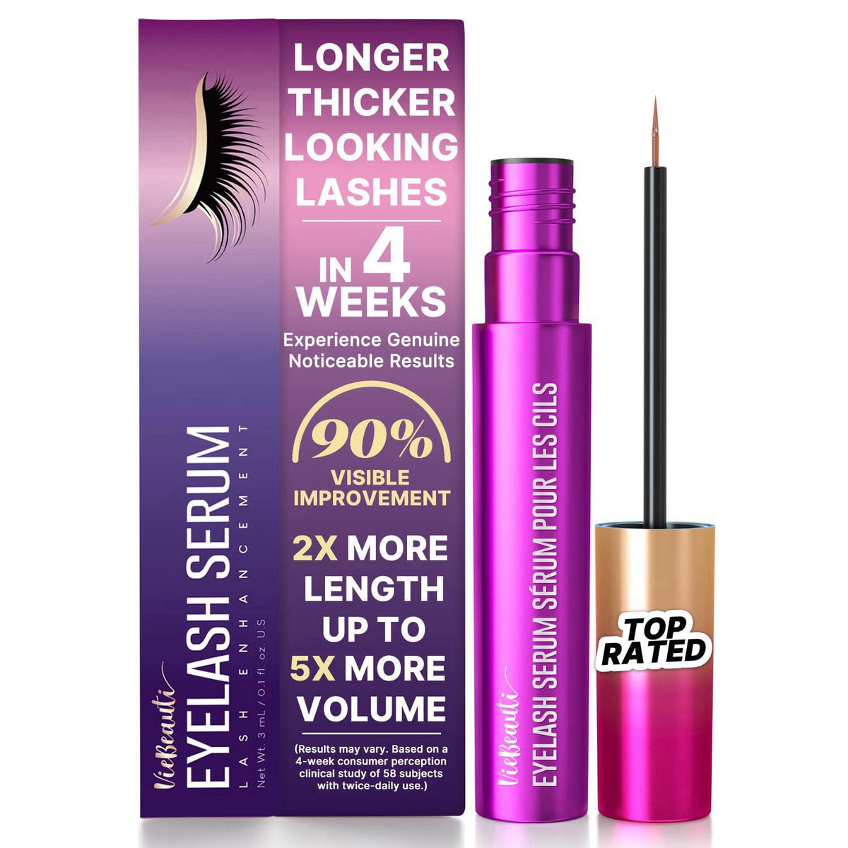 VieBeauti EyeLash Growth Serum for Longer Fuller Thicker Looking Lashes 3mL – product photo (Eyelash Primers)