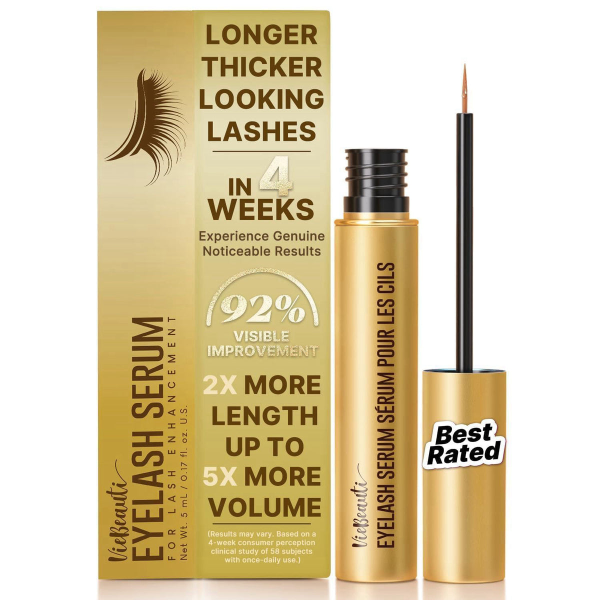 VieBeauti EyeLash Growth Serum for Longer Fuller Thicker Looking Lashes 3mL – alternate angle